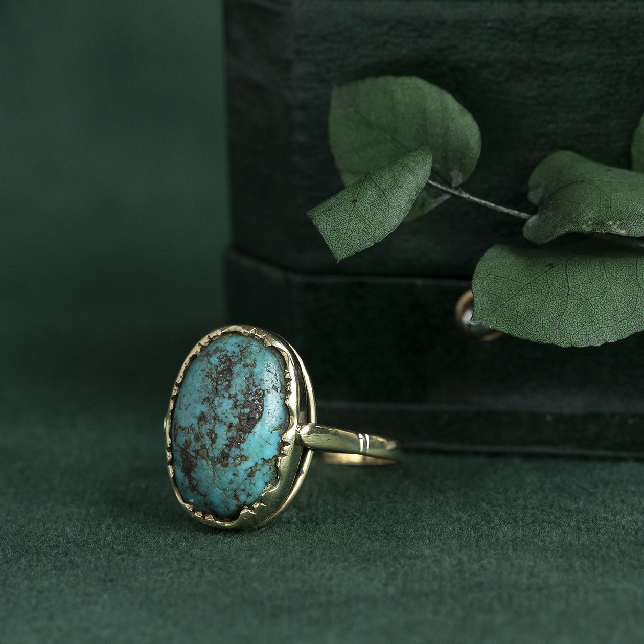 Gouden ring met turkoois 14 krt