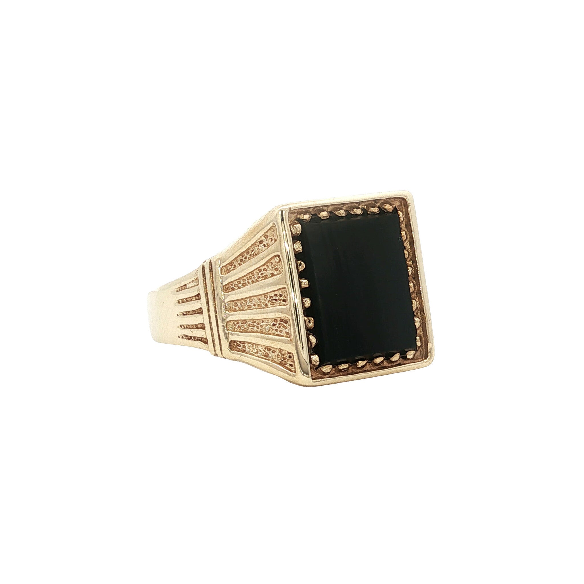 Vintage zegelring met onyx 9 kt