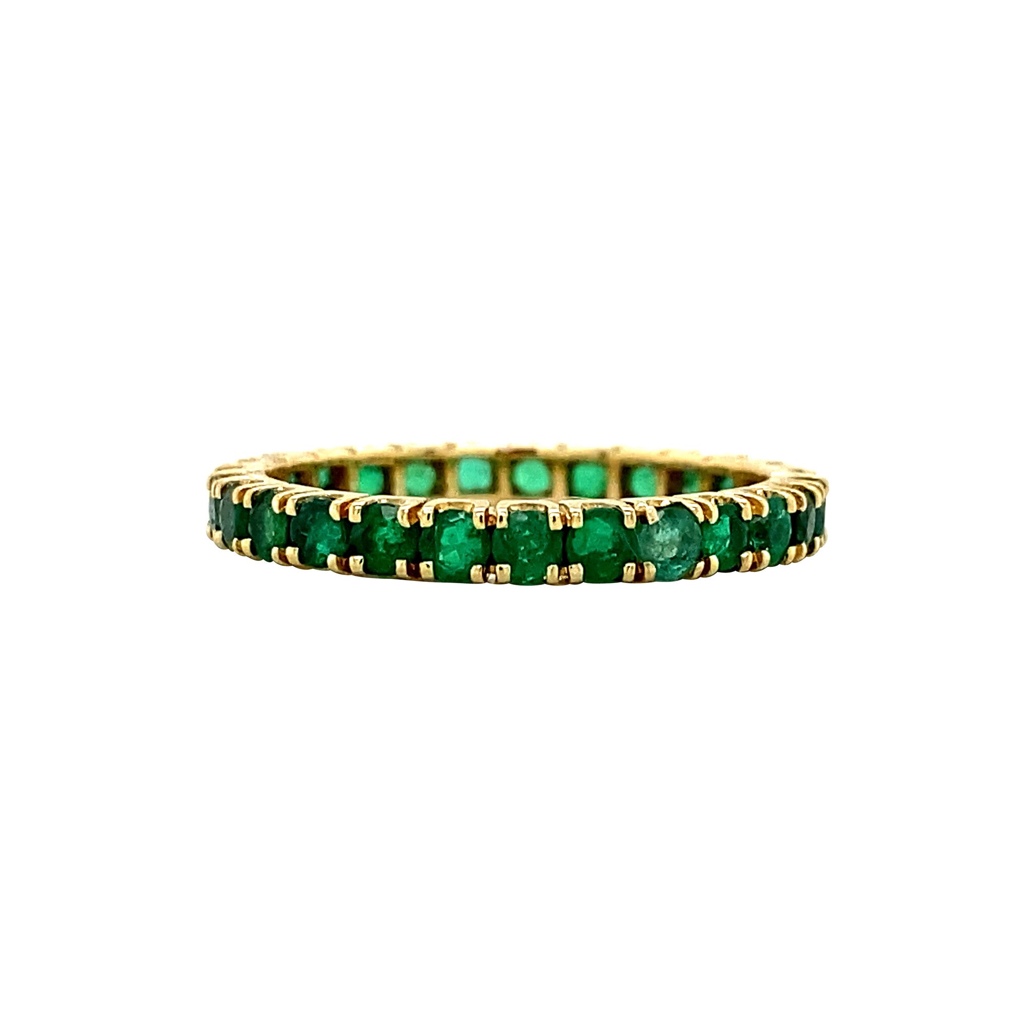 Gold alliance ring with natural emerald 18 krt