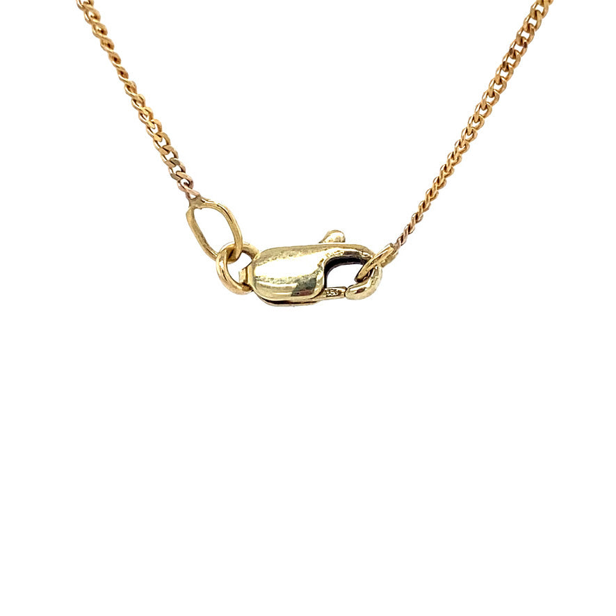 Golden vintage necklace with ruby and diamond 18 kt