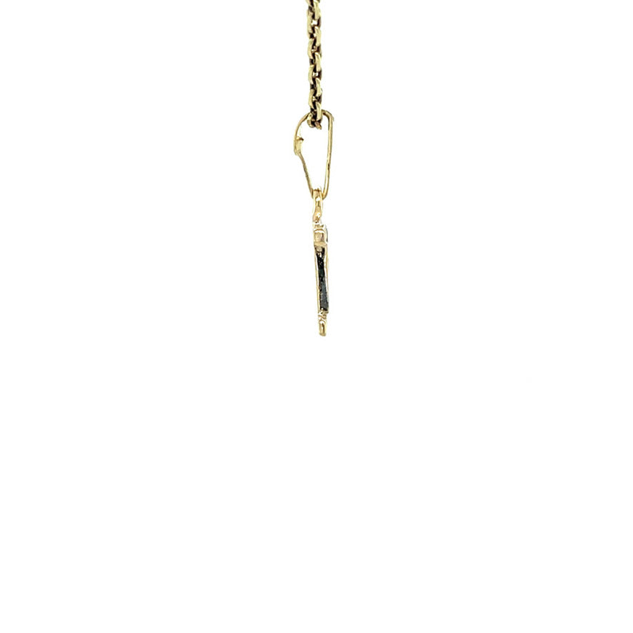 Gouden vintage letter 'N' hanger met diamant 14 kt
