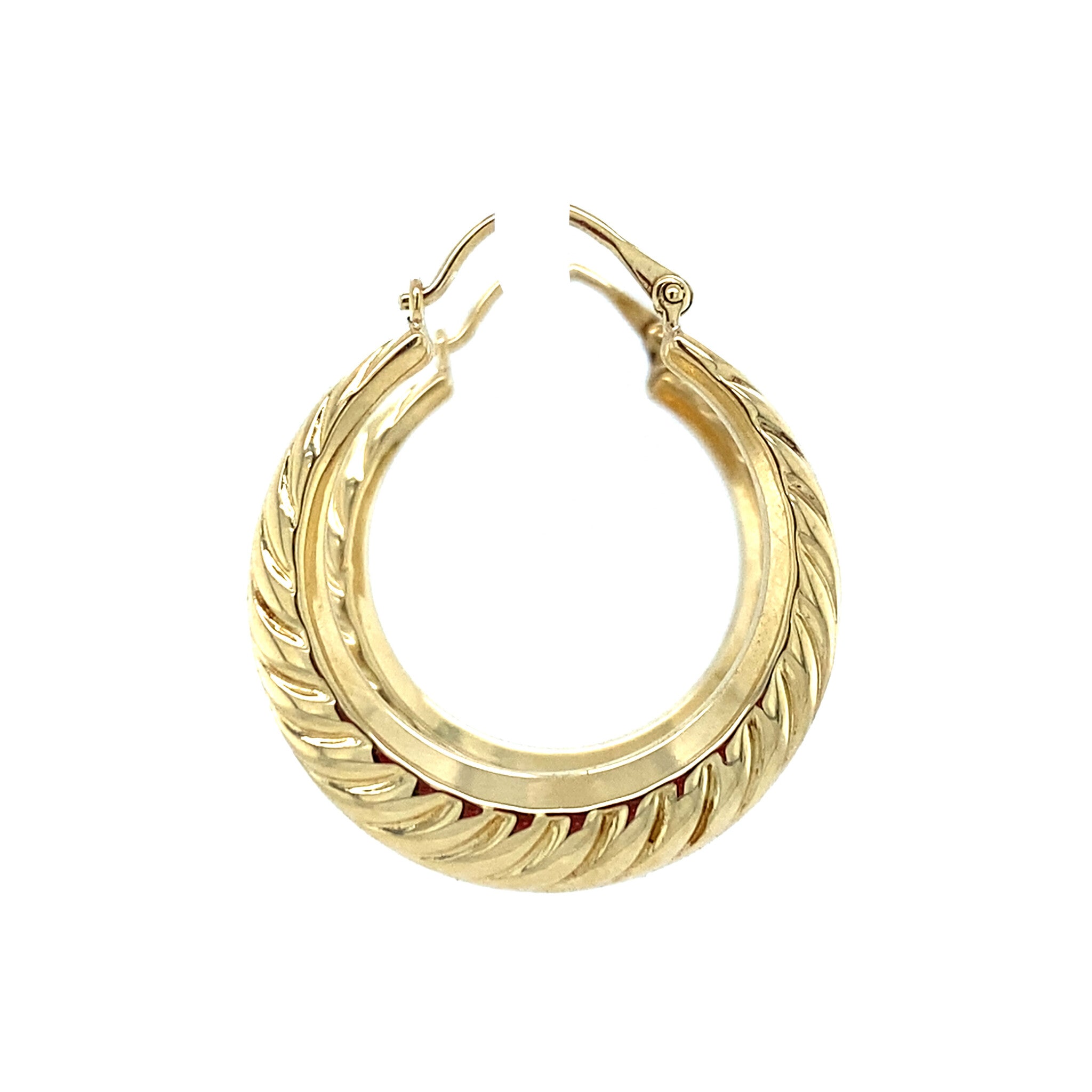 Gouden vintage fantasie oorringen 14 krt