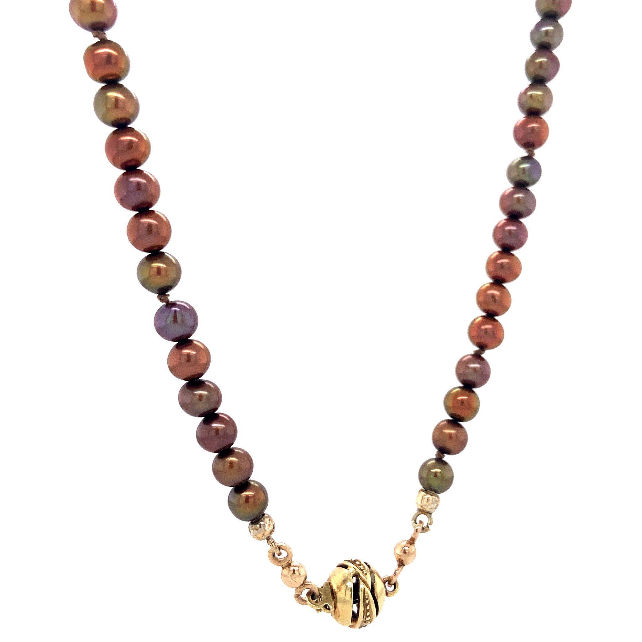 Parel collier met gouden sluiting 14 krt