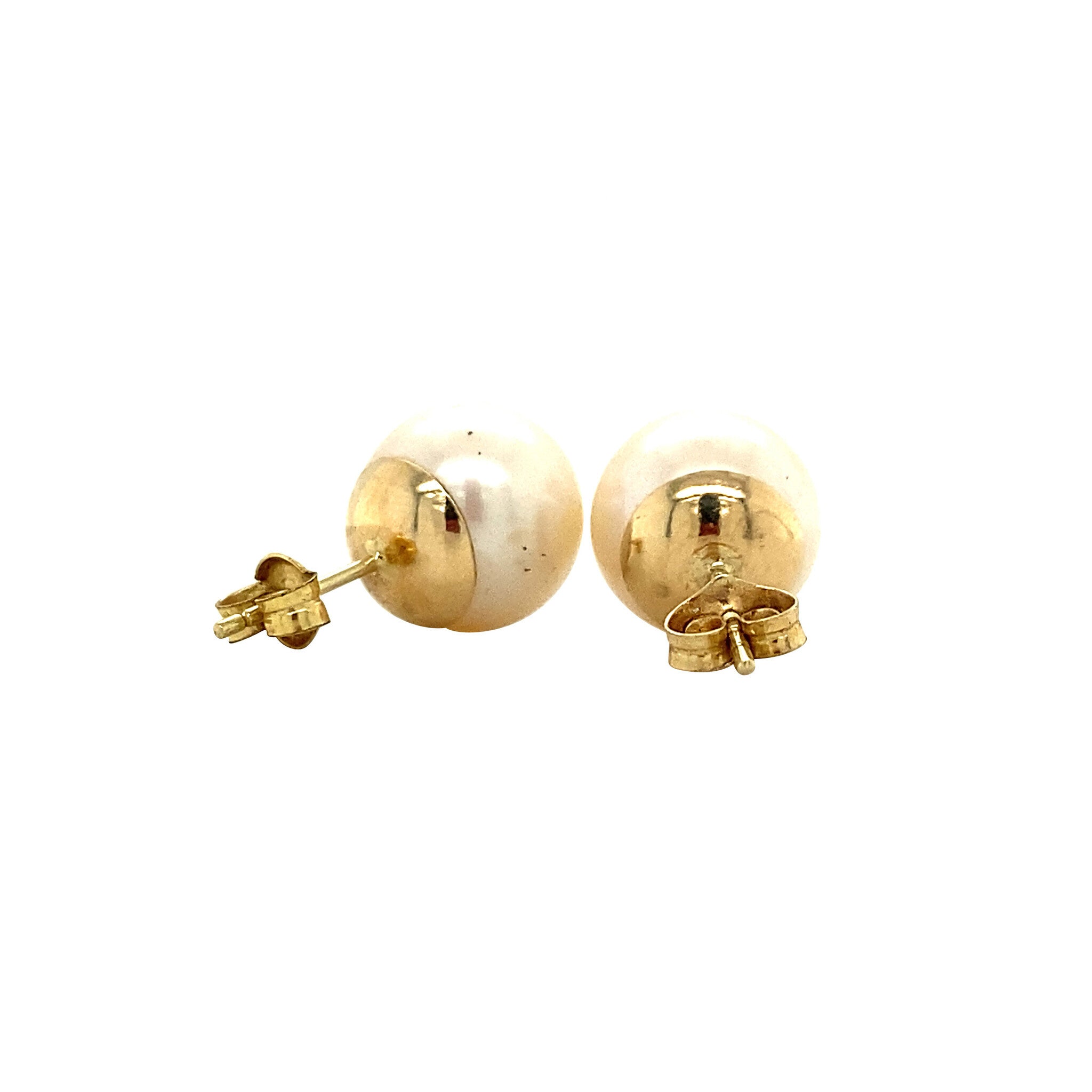 Gouden oorstekers met parel 14 krt