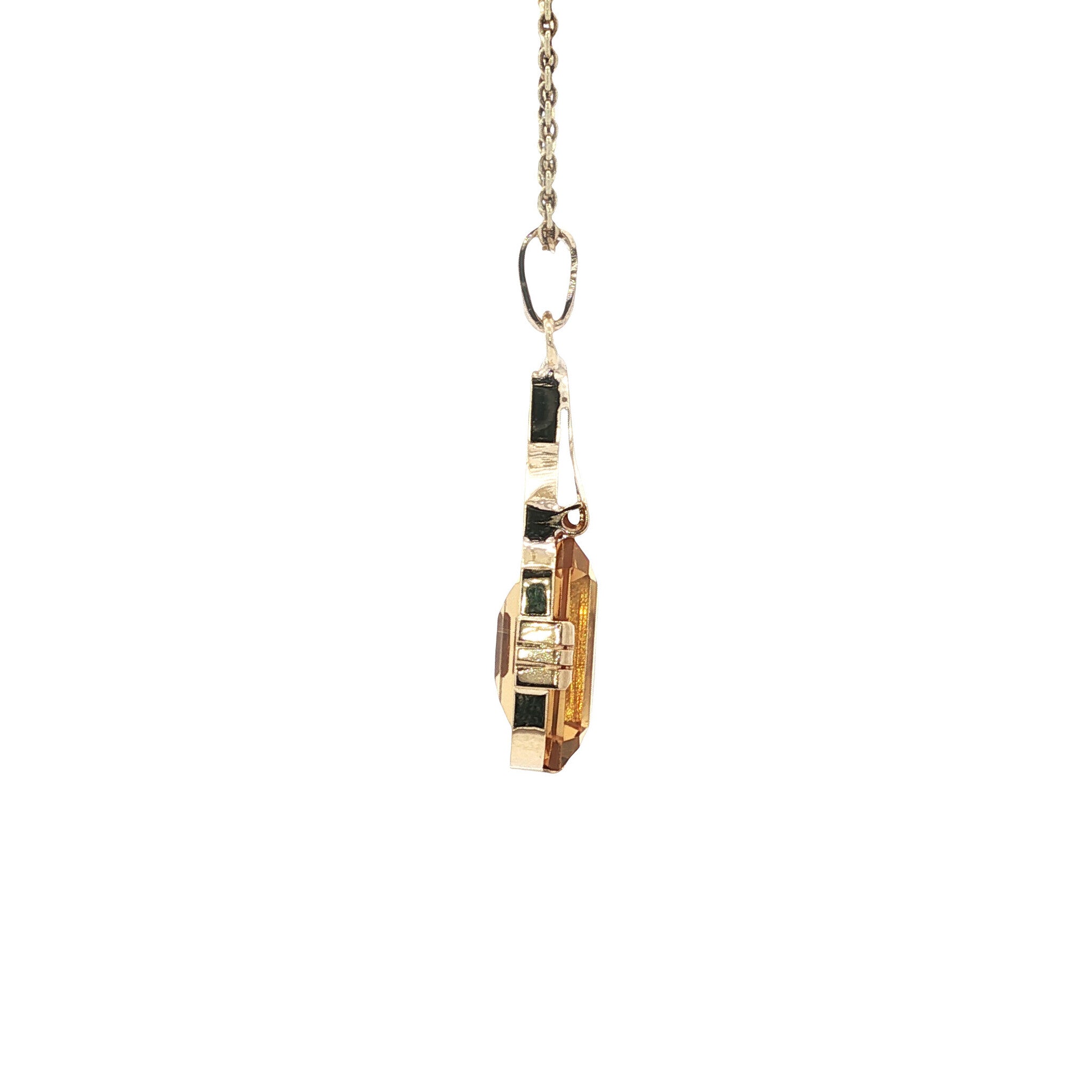 Gouden vintage hanger met citrien 14 kt