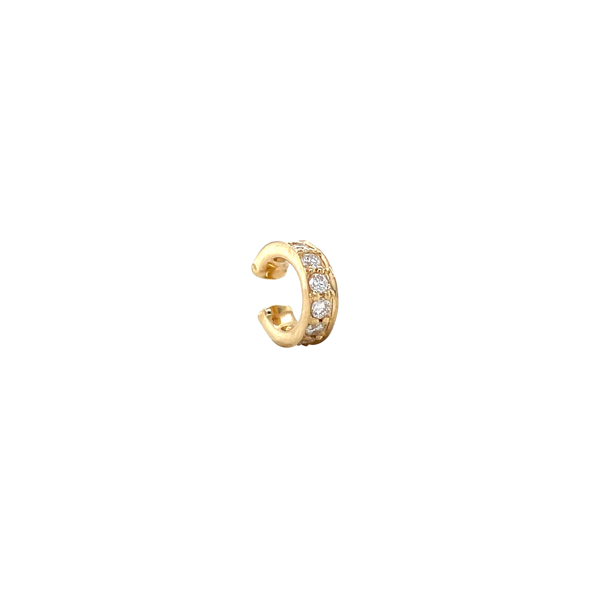 Gouden vintage earcuff met diamant 18 krt