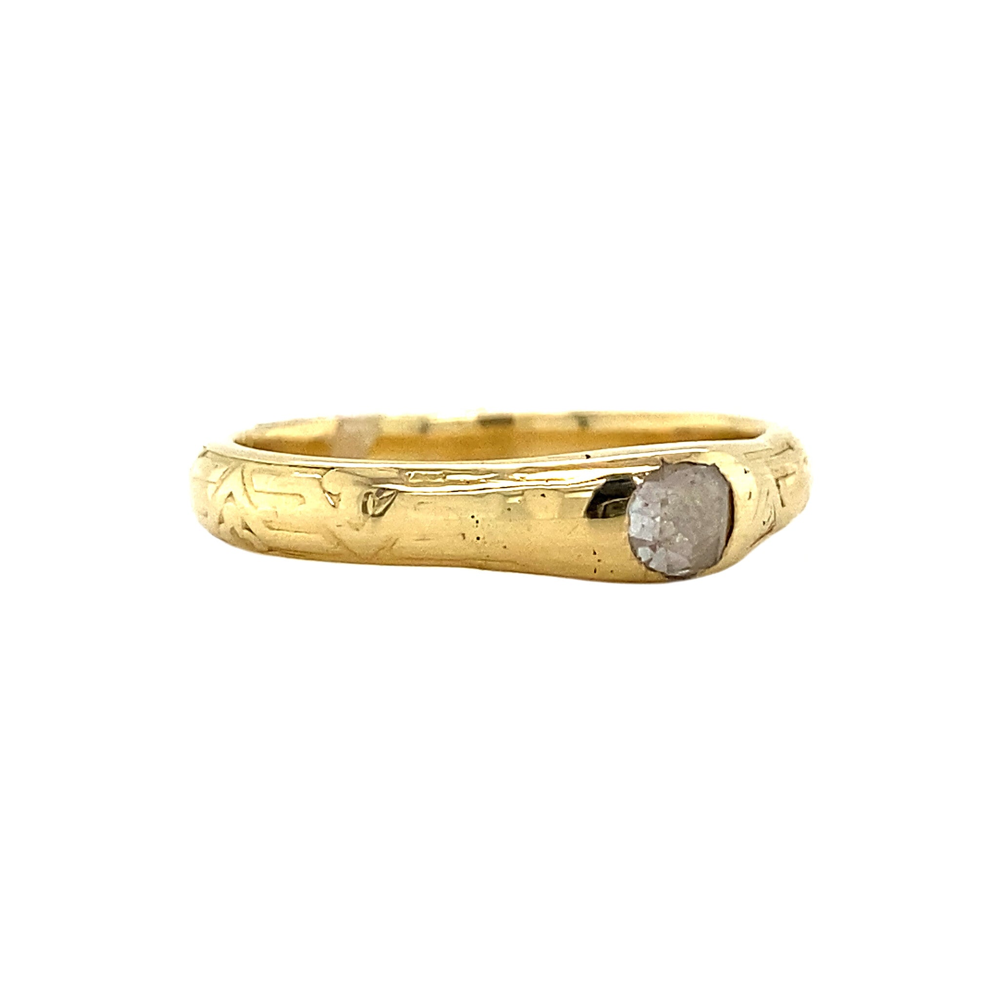 14 kt gold ring with rose-cut diamond