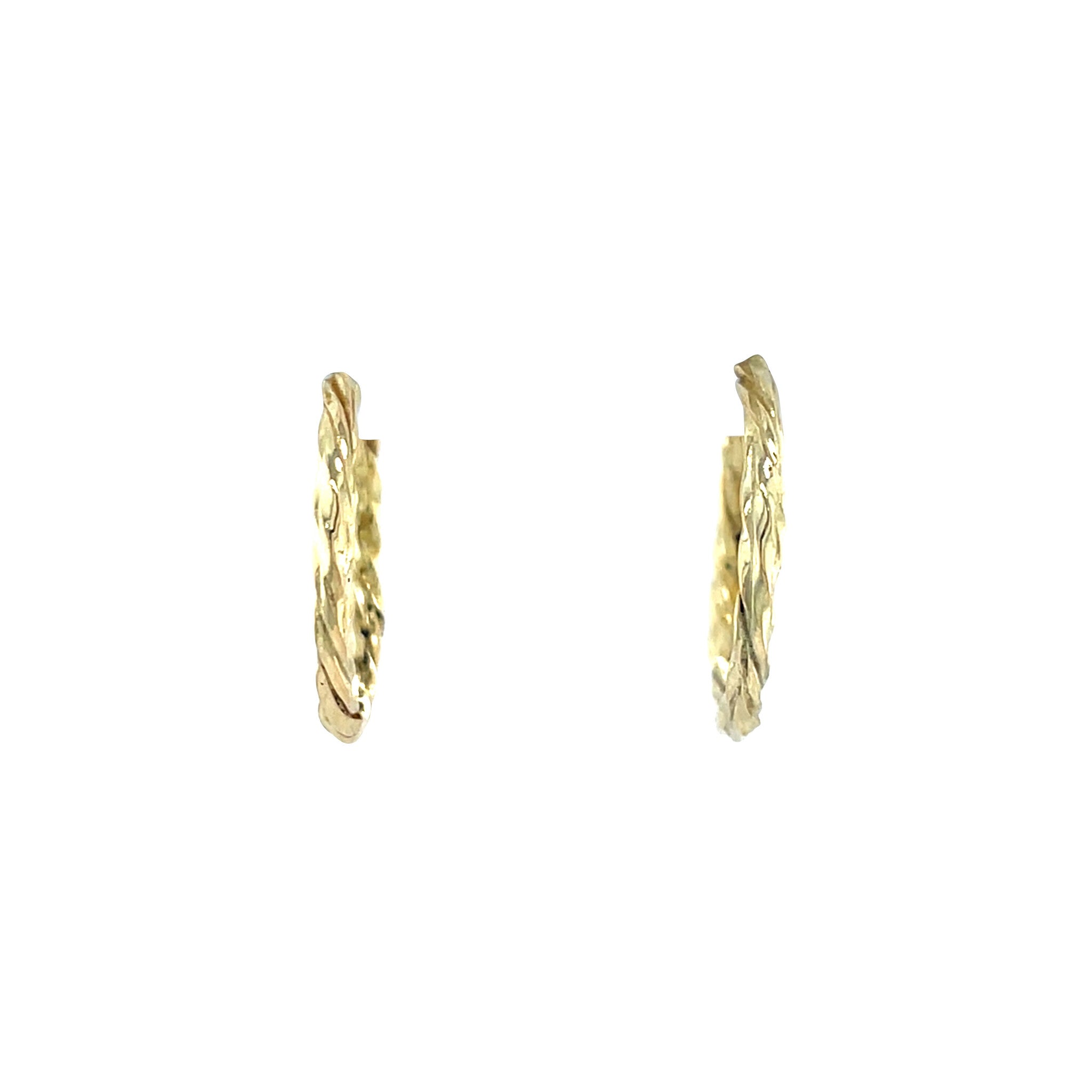 Gouden getordeerde oorringen 14 krt