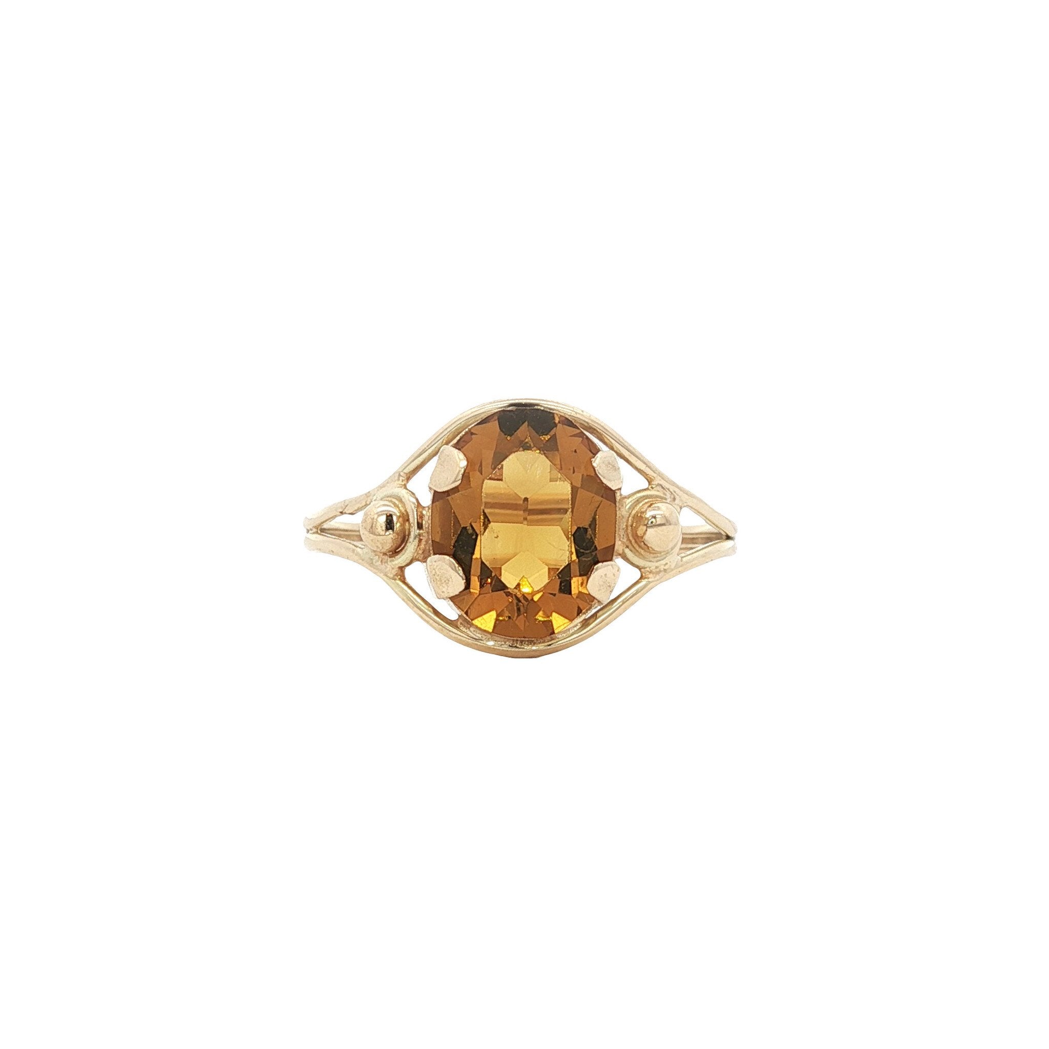 Gouden vintage ring met kleursteen 14 kt