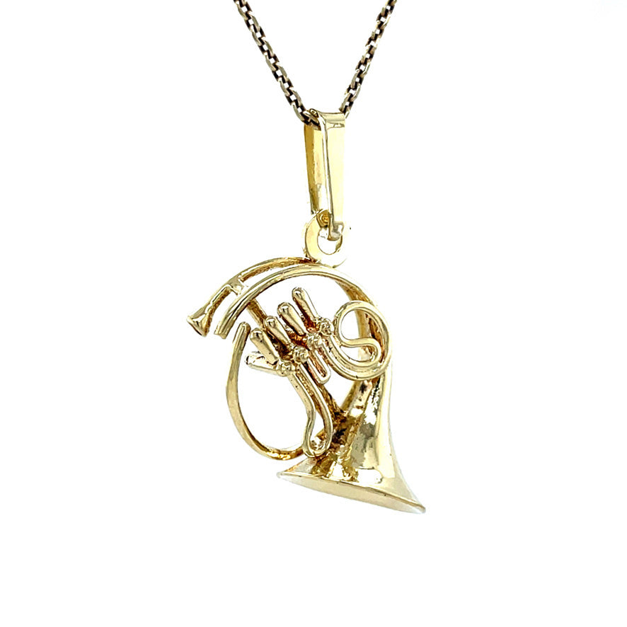14 kt vintage gold horn pendant