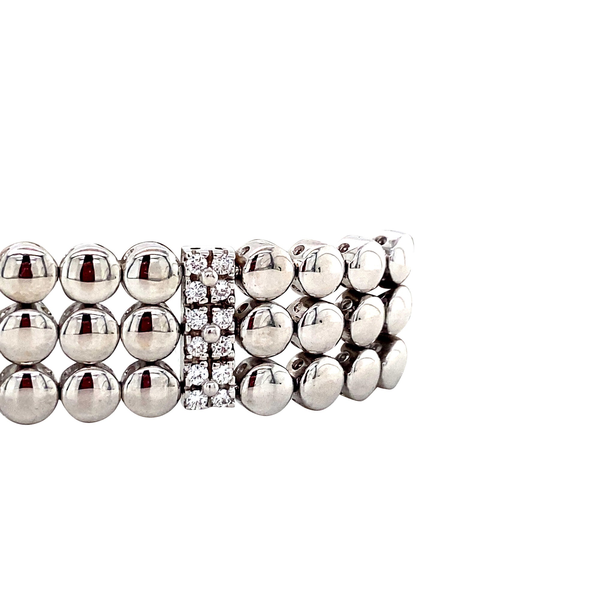 Vintage witgouden fantasie armband met diamant 18 krt