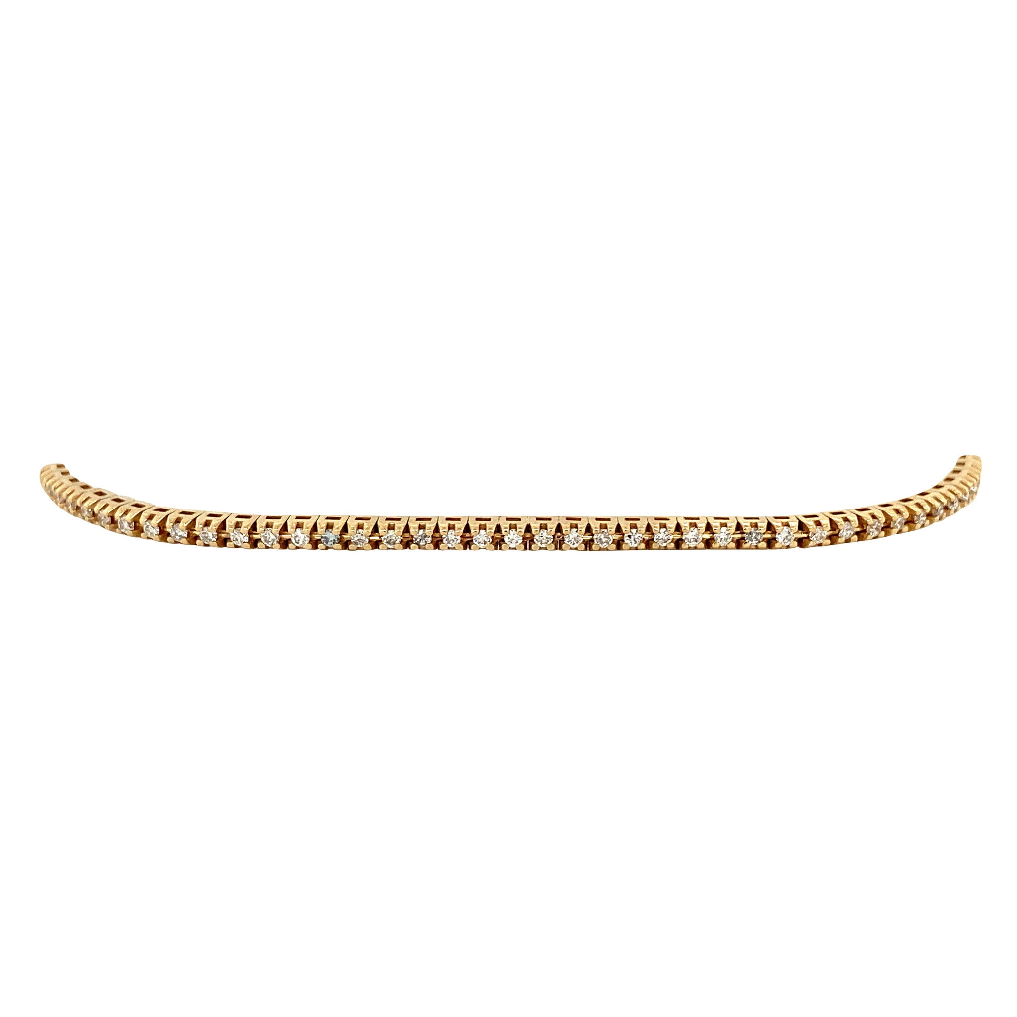 Gouden vintage tennisarmband met diamant 14 krt