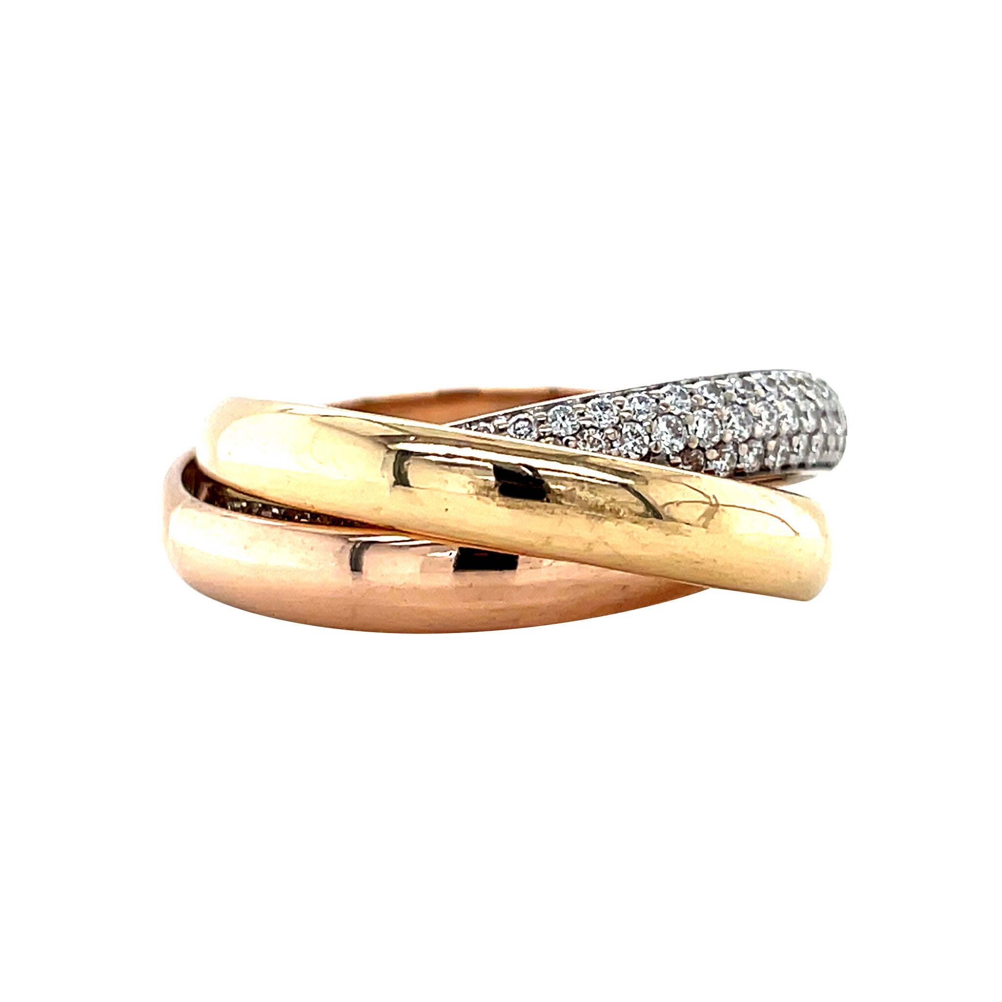 Vintage Cartier trinity ring met diamant 18 krt