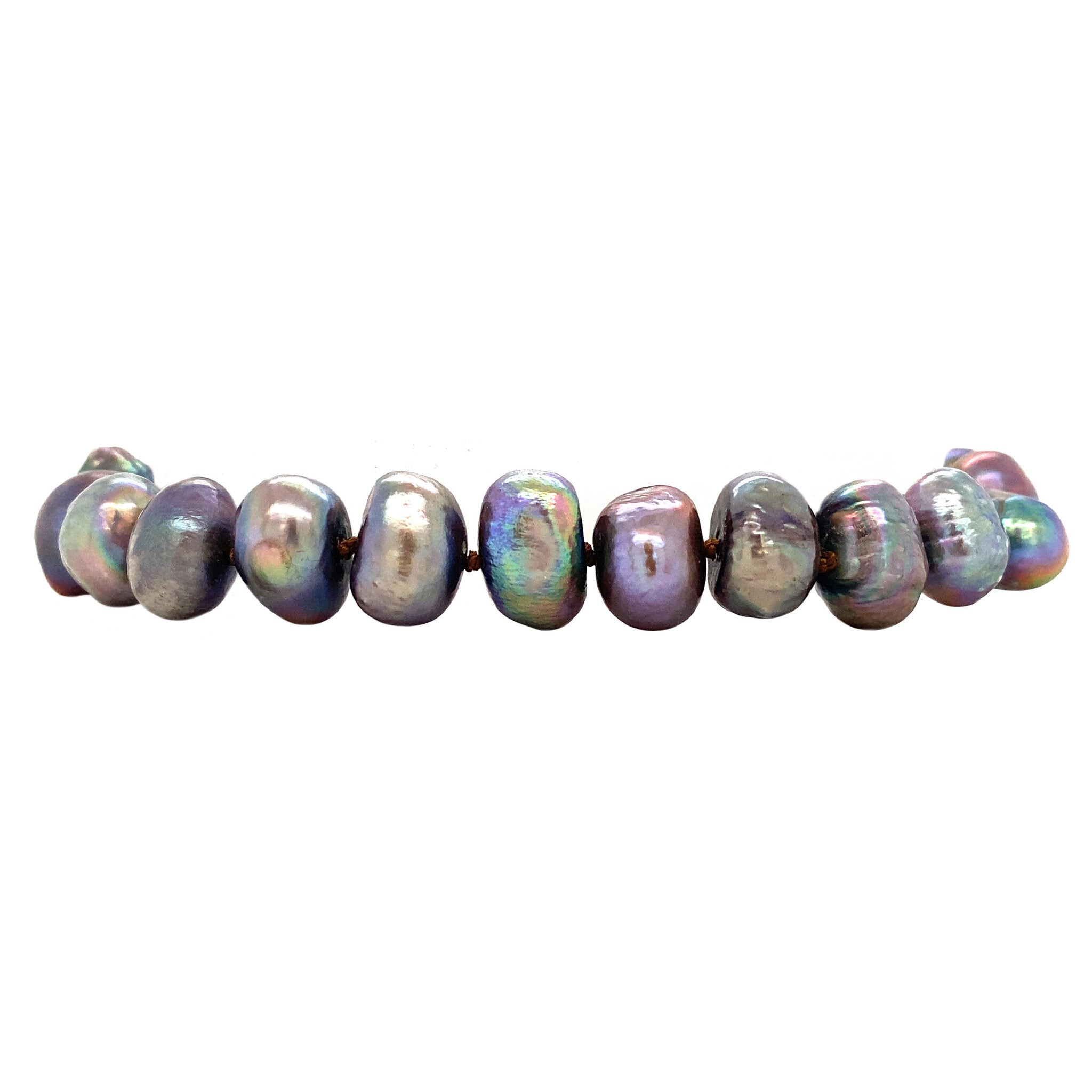 Pearl bracelet with 925 sterling silver clasp, 19.5 cm