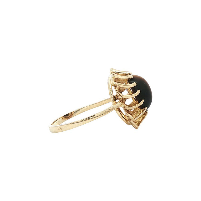 Gouden ring met tijgeroog 14 kt