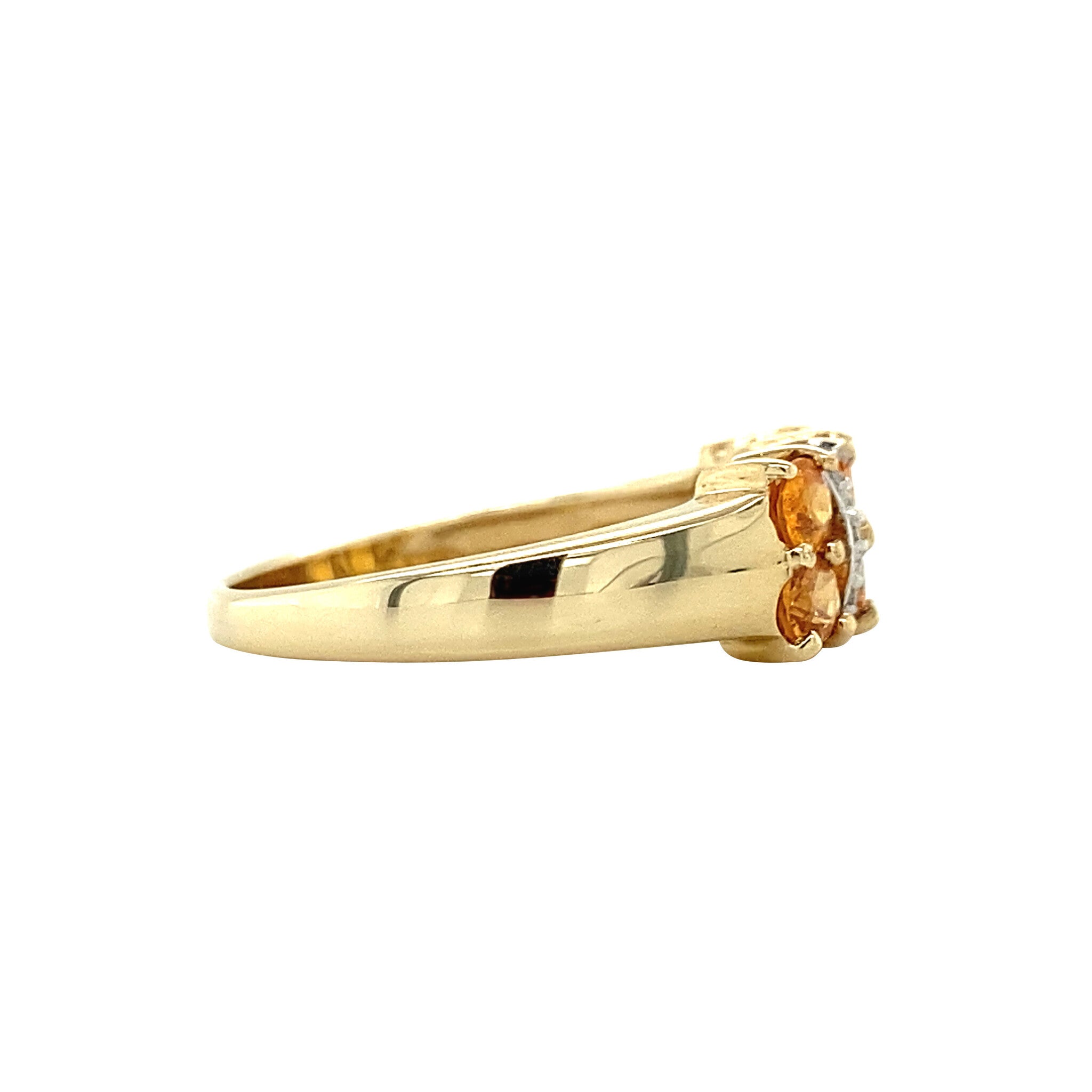 Ring met oranje saffier en diamant 9 krt