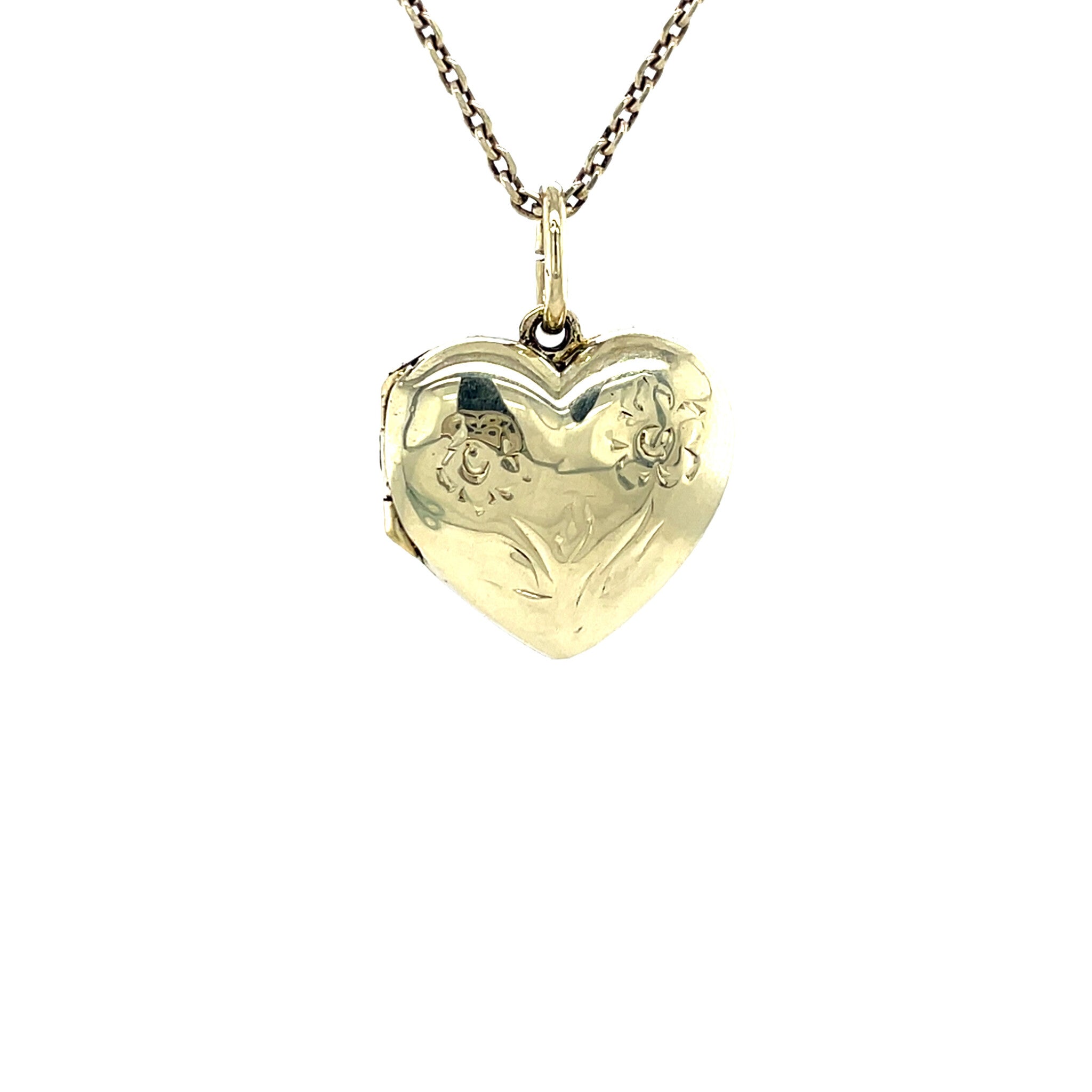 Vintage 14 kt gold heart locket with engraving