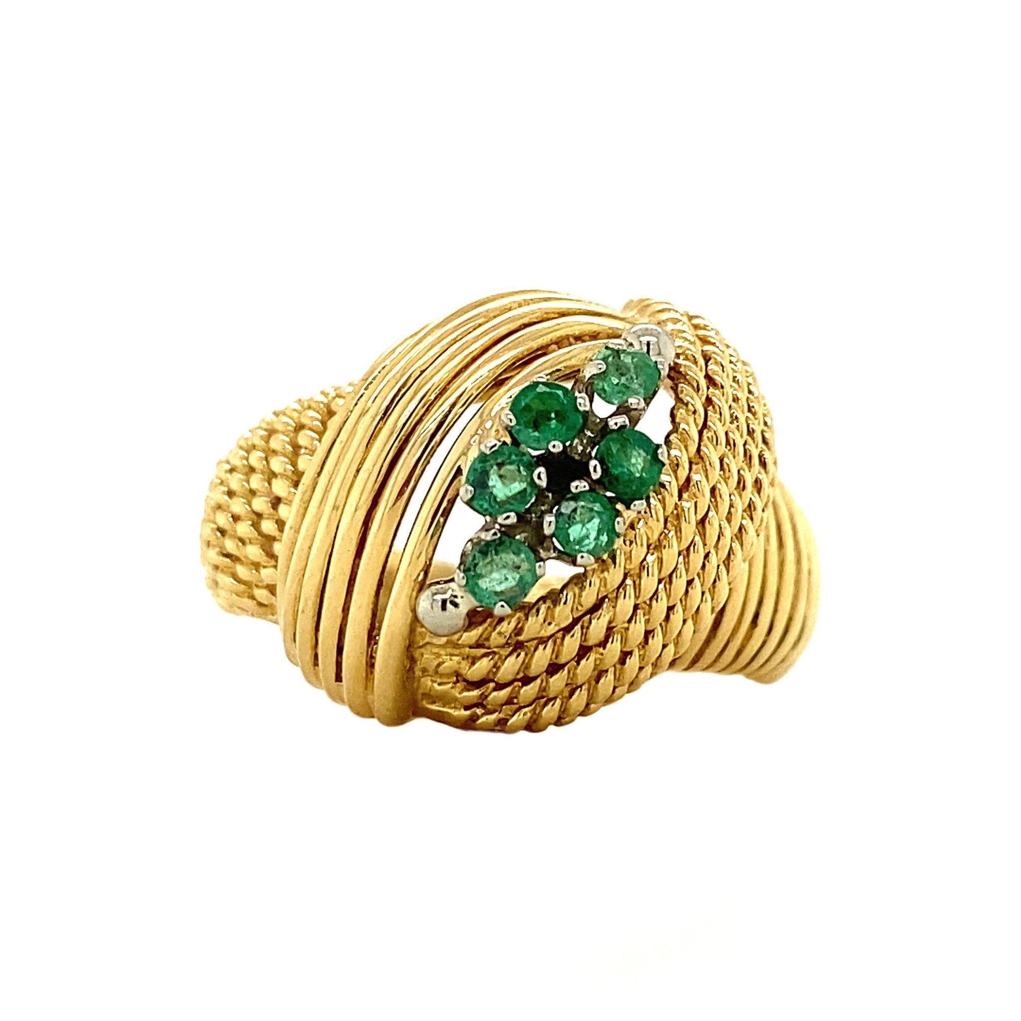 18 kt gold ring with emerald