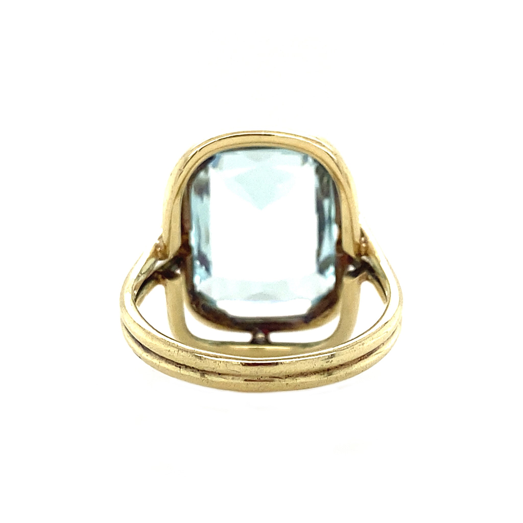 Gouden ring met aquamarijn 14 krt