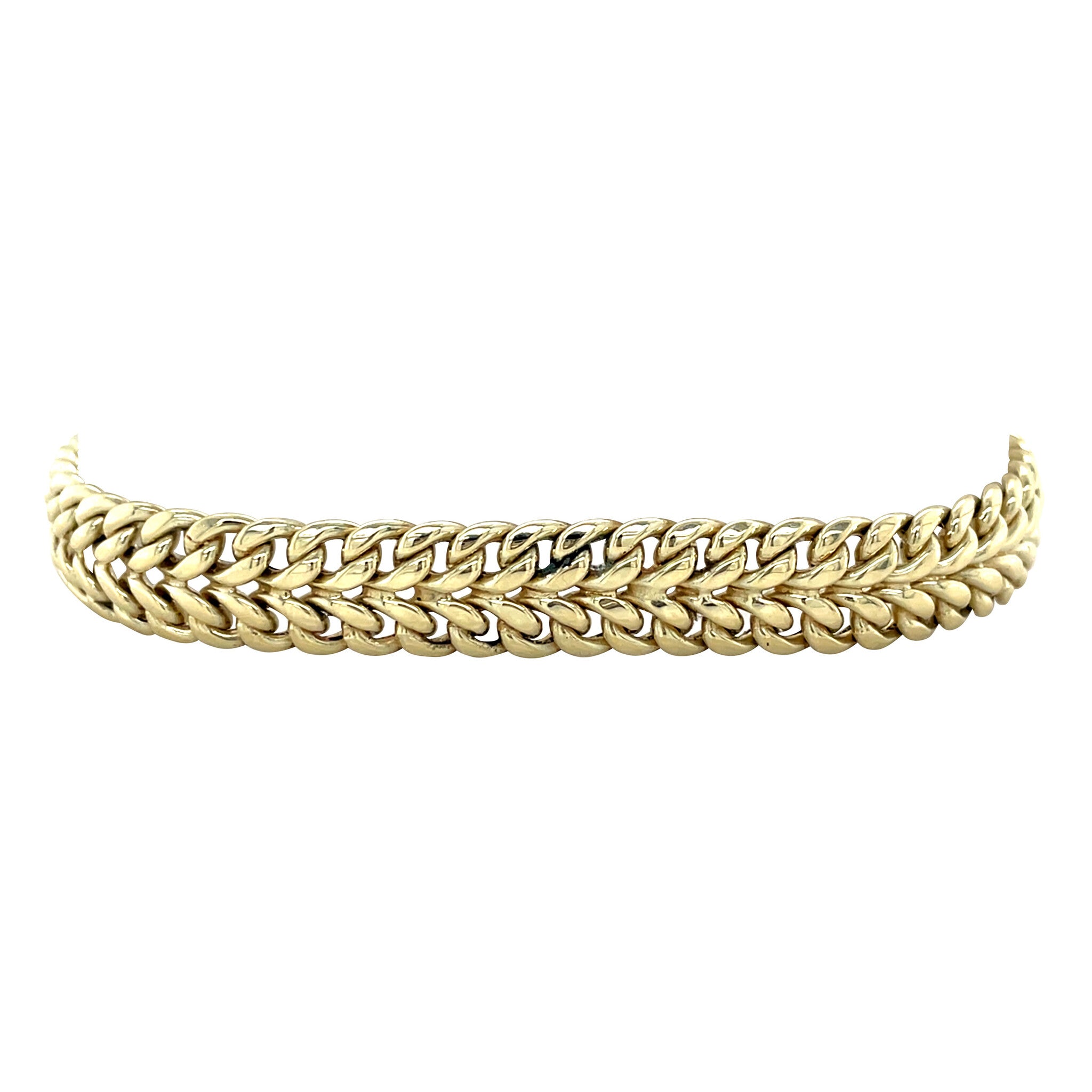 Gouden vintage gourmet armband 14 krt