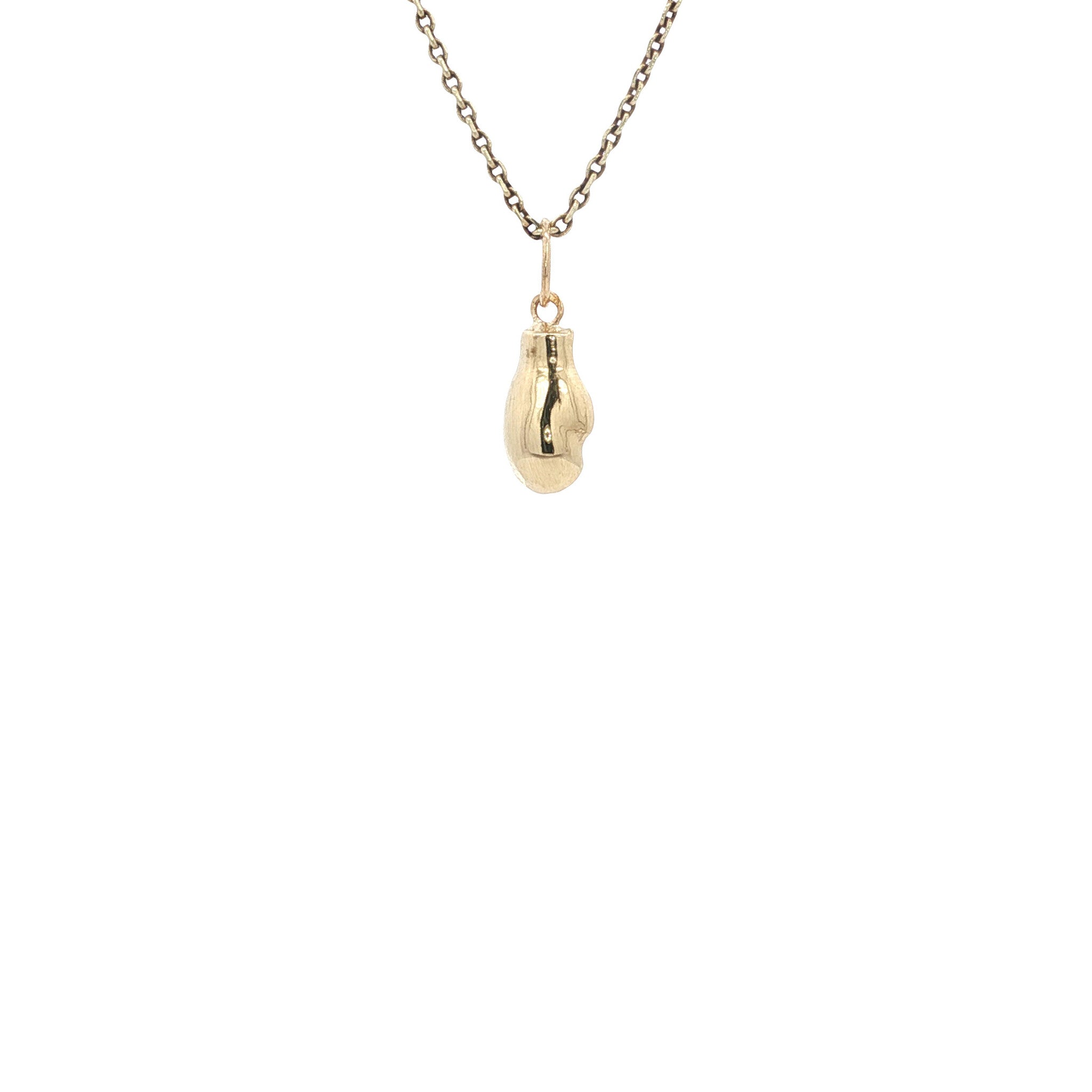 Gold vintage boxing glove pendant 14 kt