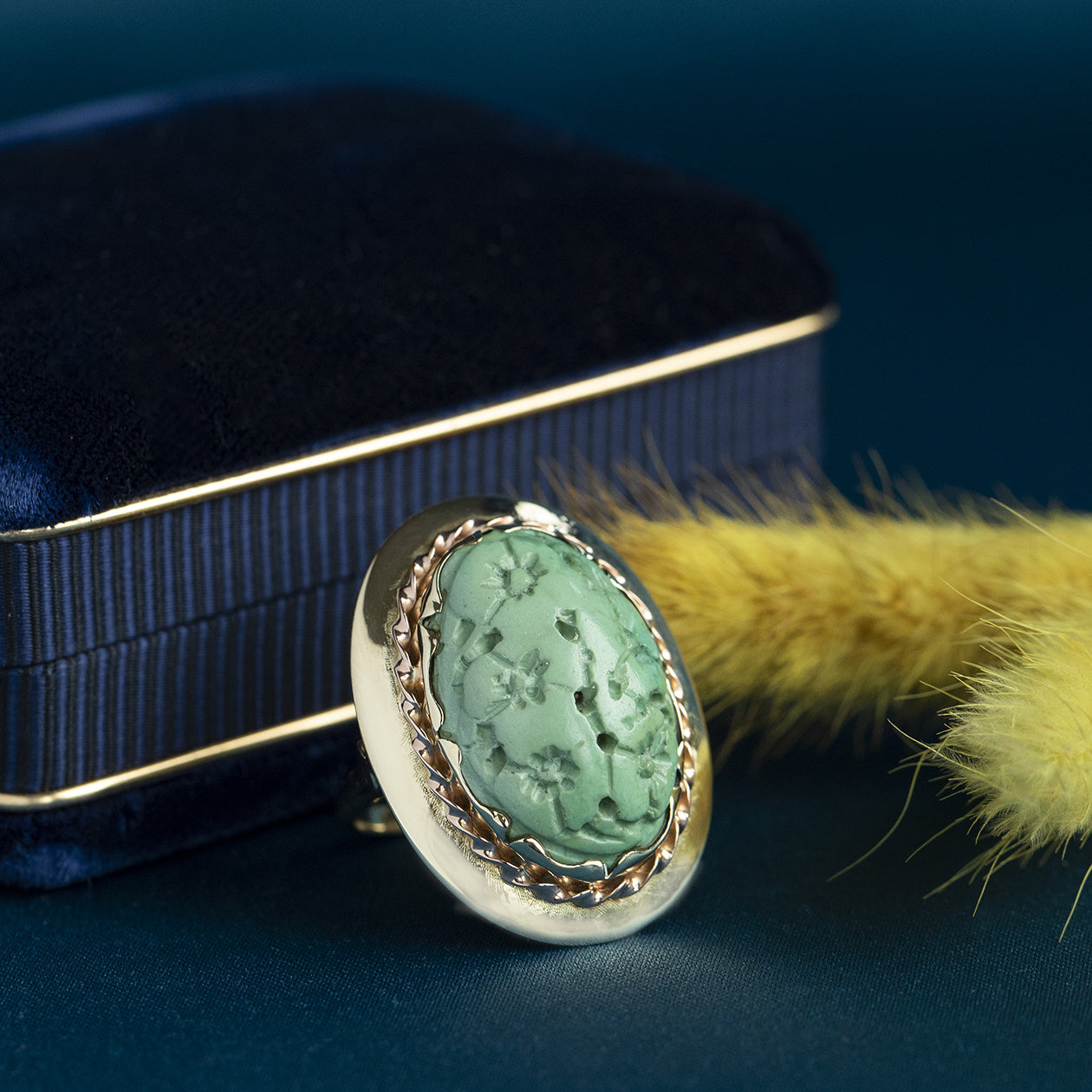 Gouden ring met turkoois 14 krt