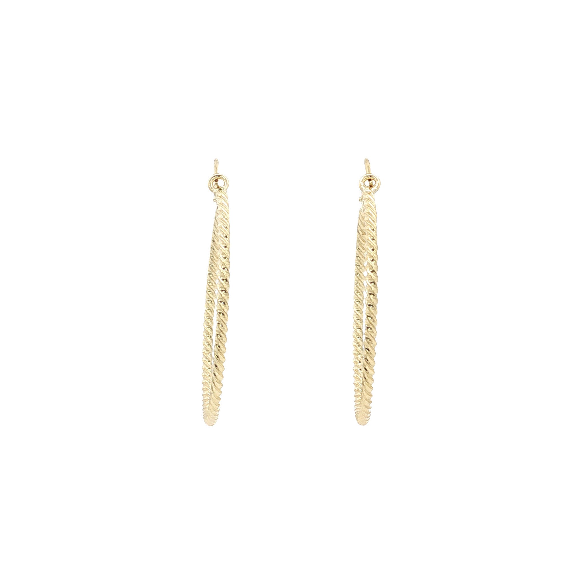 Gouden vintage getordeerde oorringen 14 kt