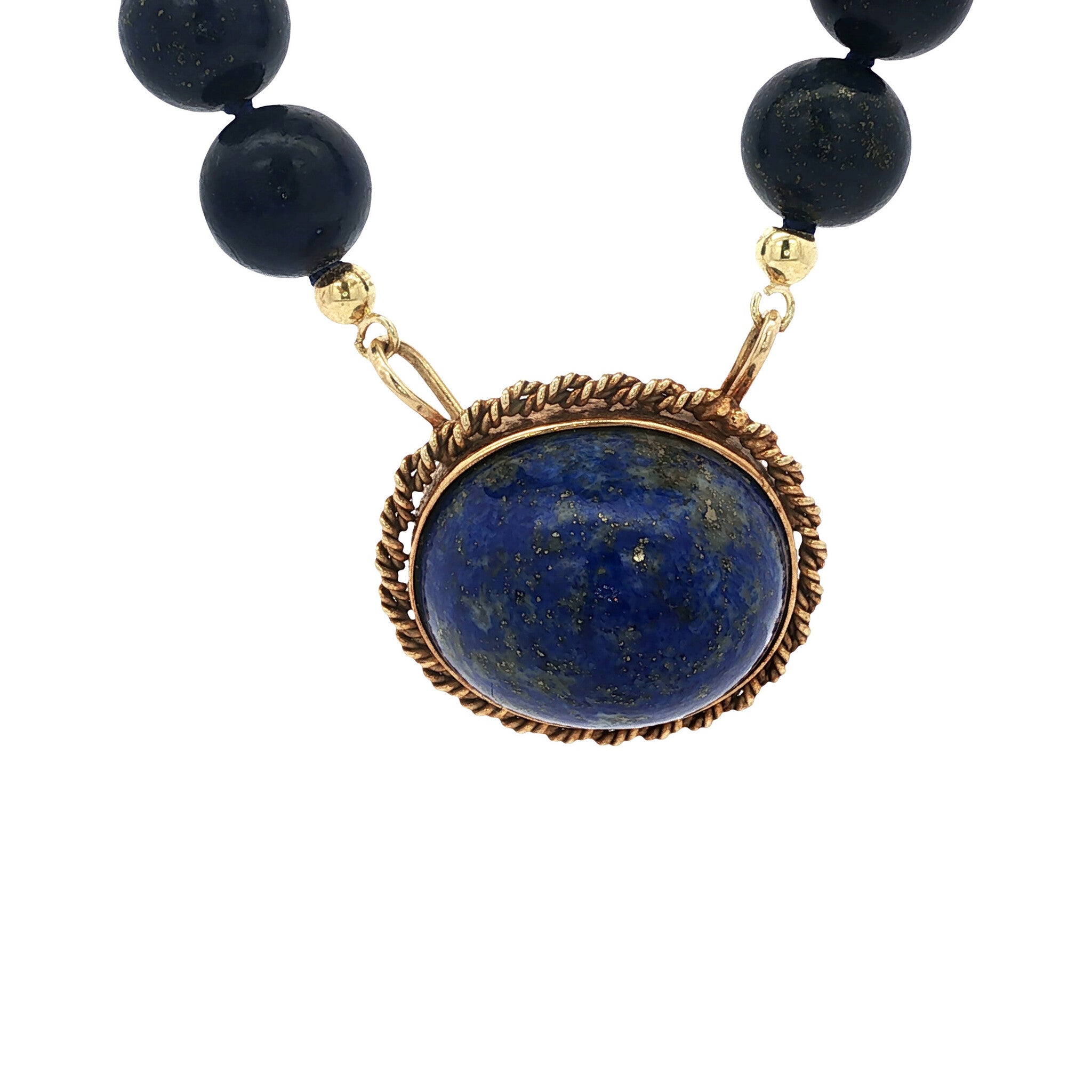 Lapis lazuli necklace with gold clasp 14 kt/ 18 kt
