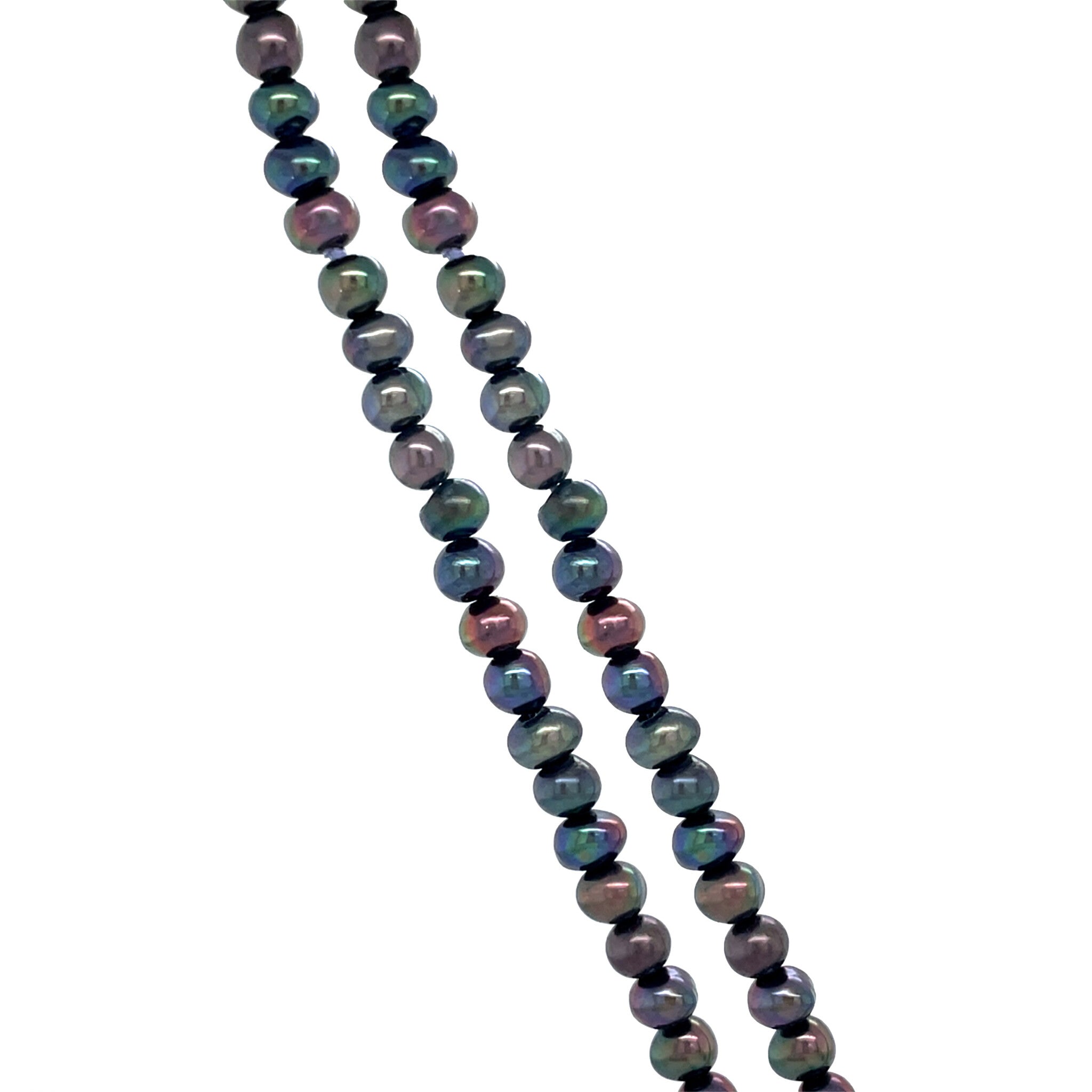 Vintage pearl necklace with heart-shaped pendant, 9 kt