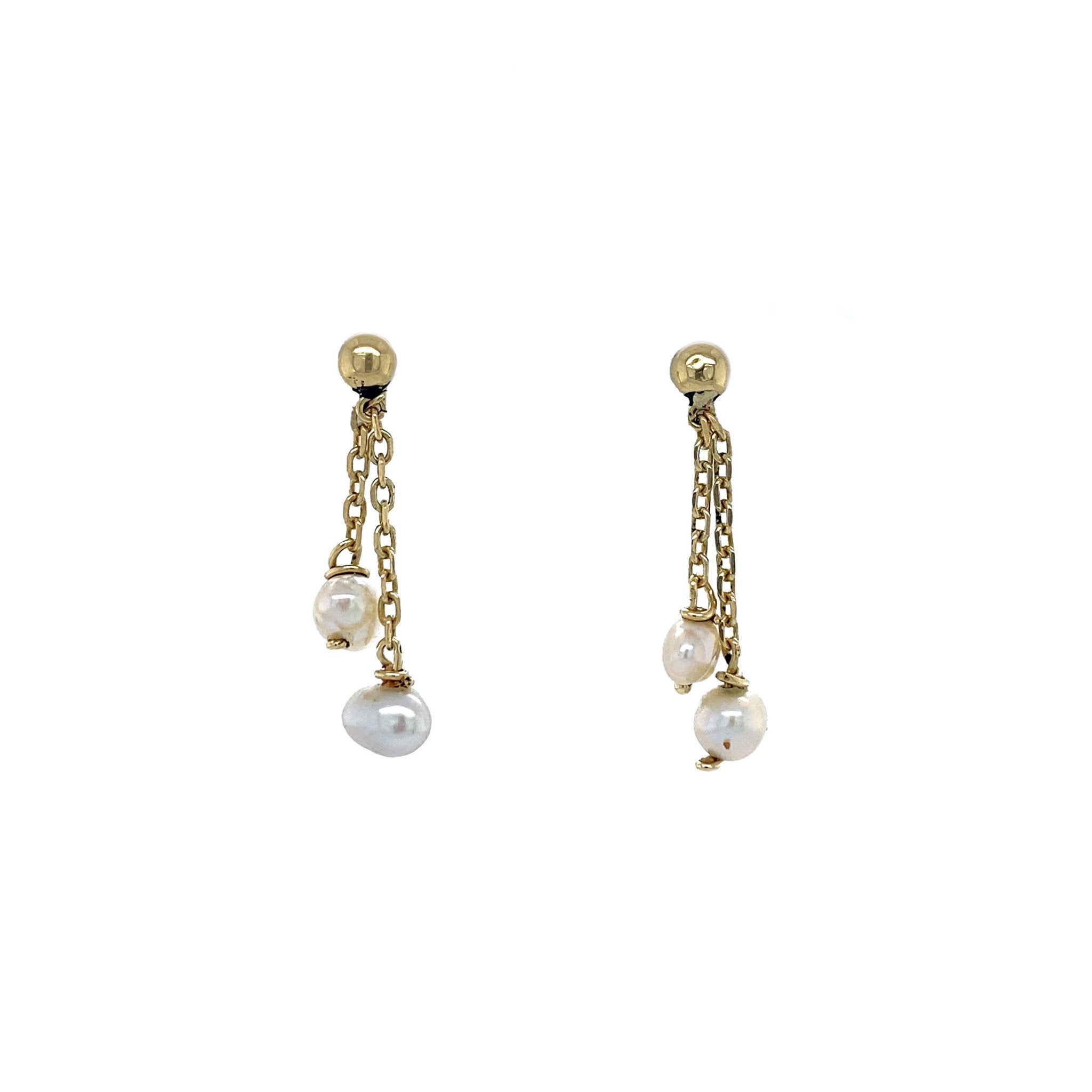 Gold earrings with pearl 14 crt