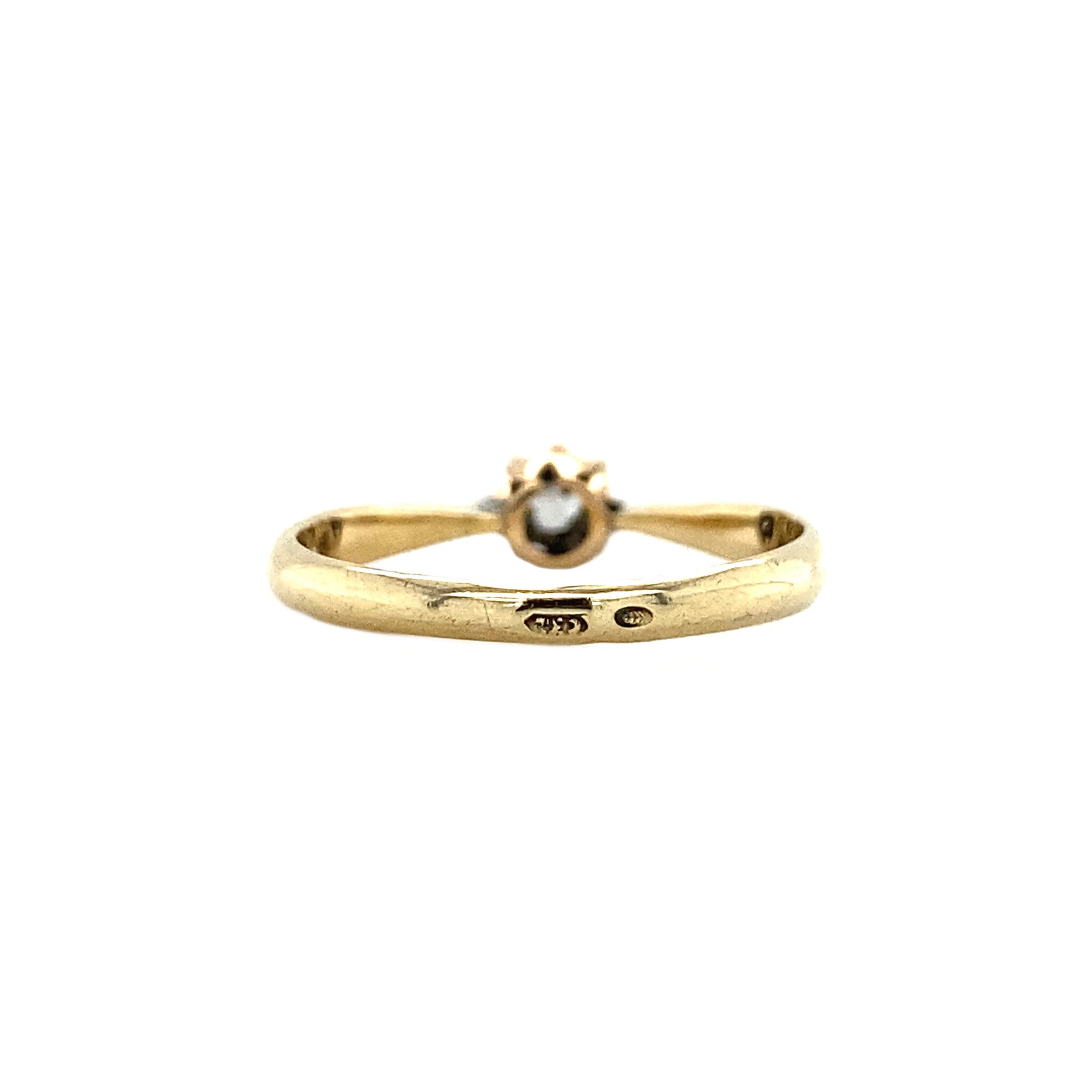 14 kt gold ring with rose-cut diamond