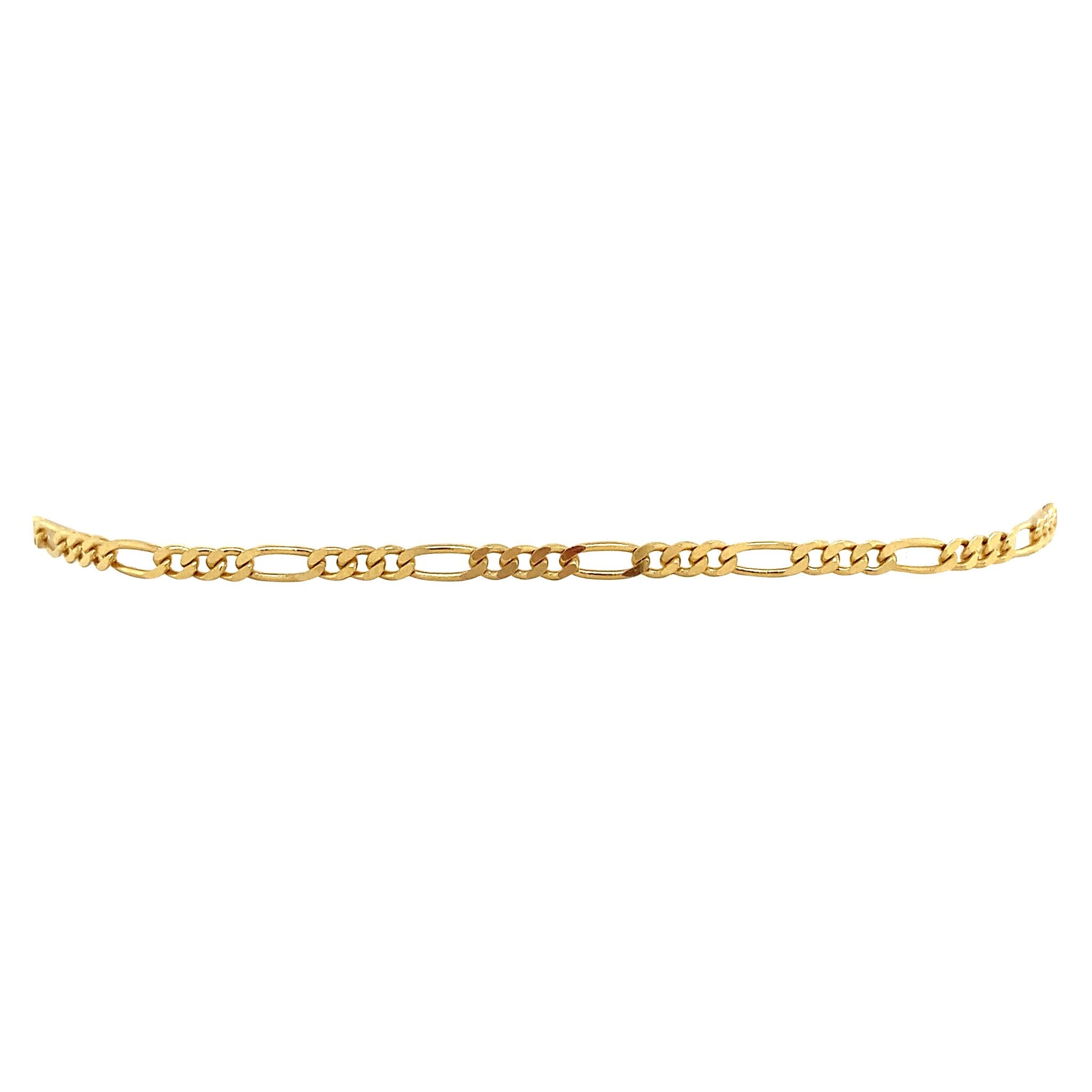 Gouden armband figaro 18 cm 14 krt