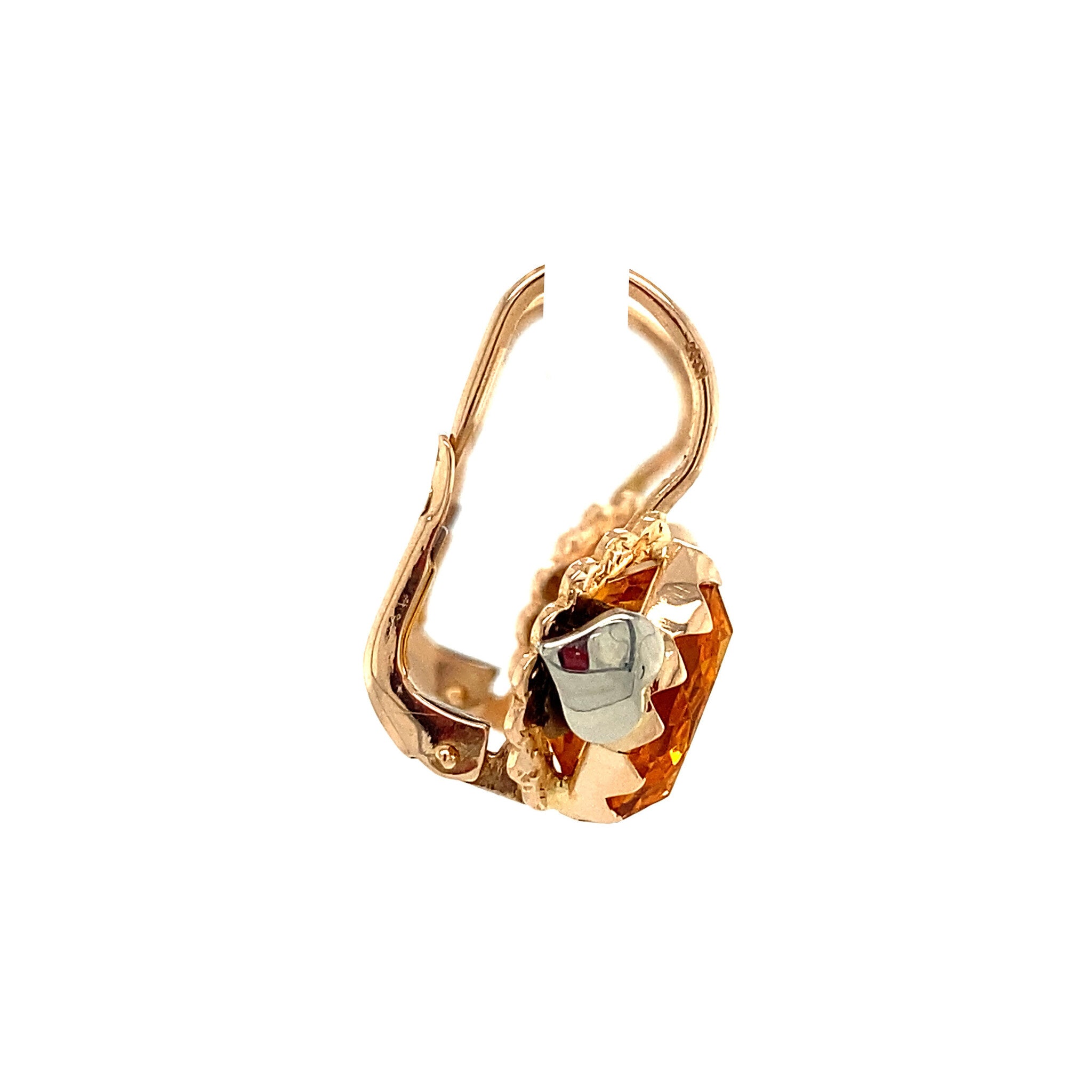 14 kt gold earrings with yellow topaz