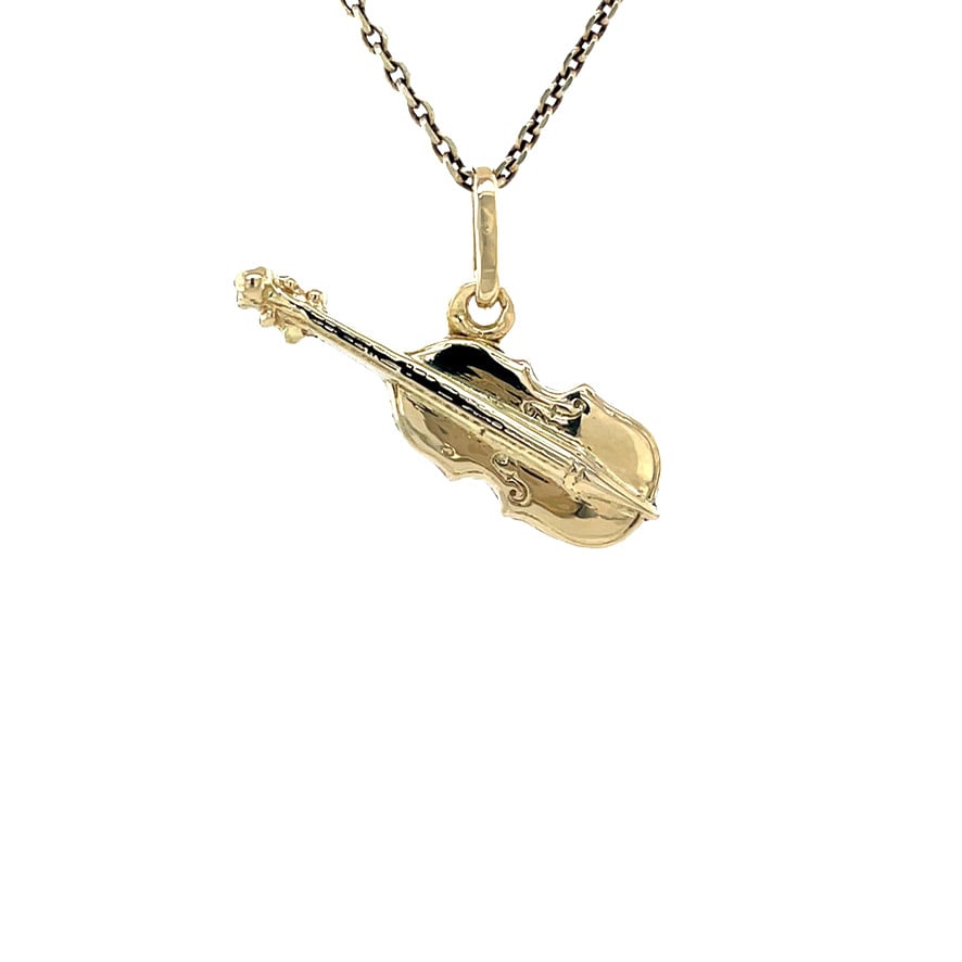 Vintage gold violin pendant 14 kt