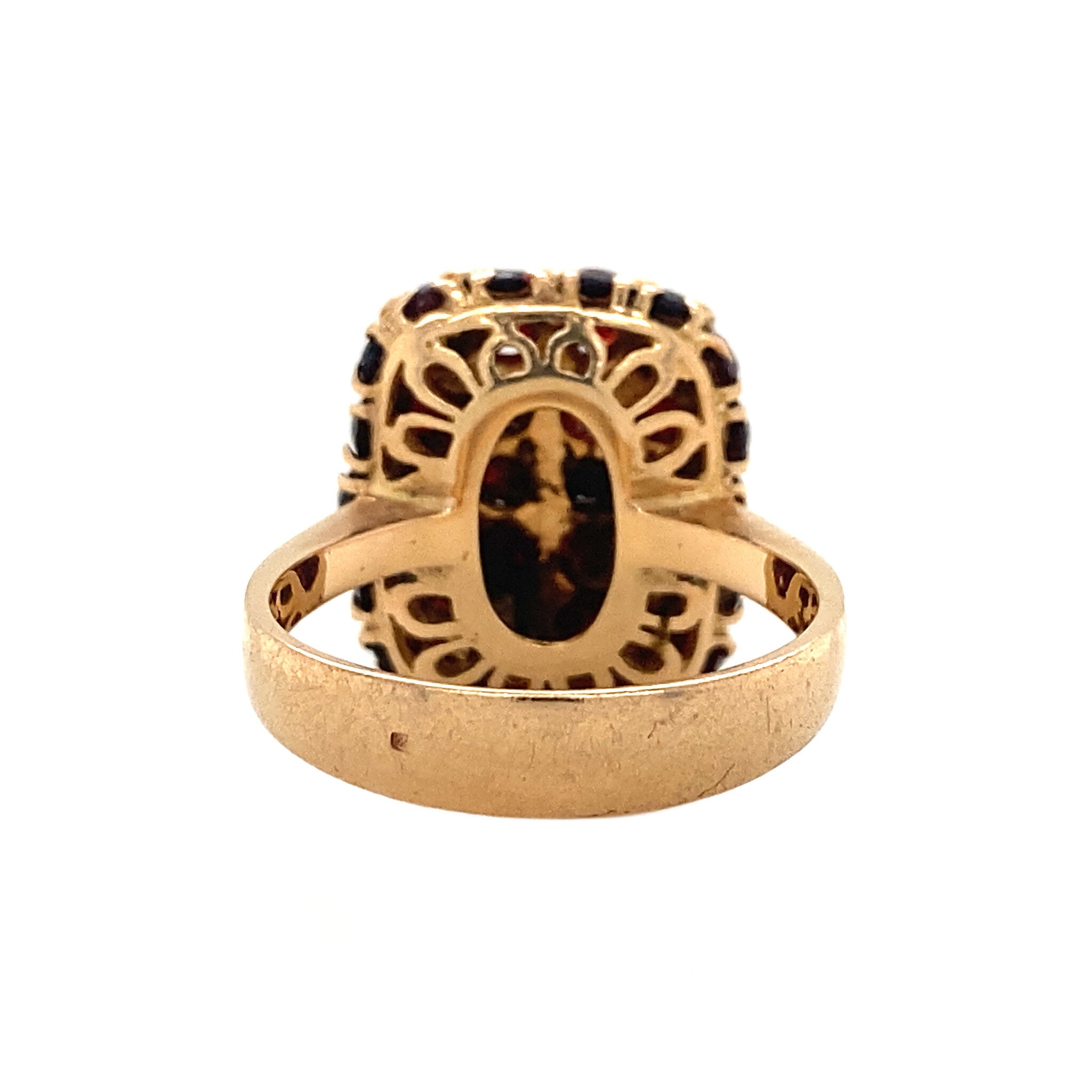 Gouden ring met granaat 18 krt