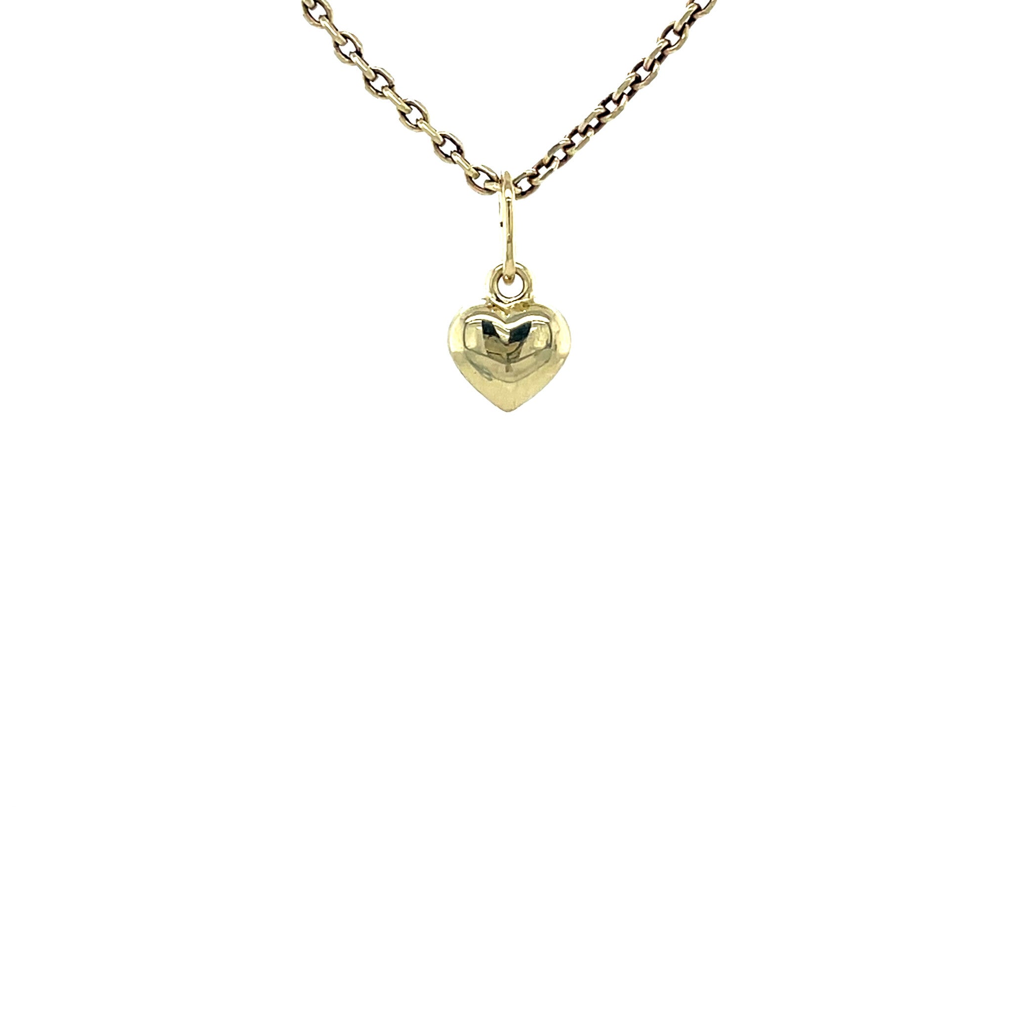 Gold vintage heart pendant 14 kt