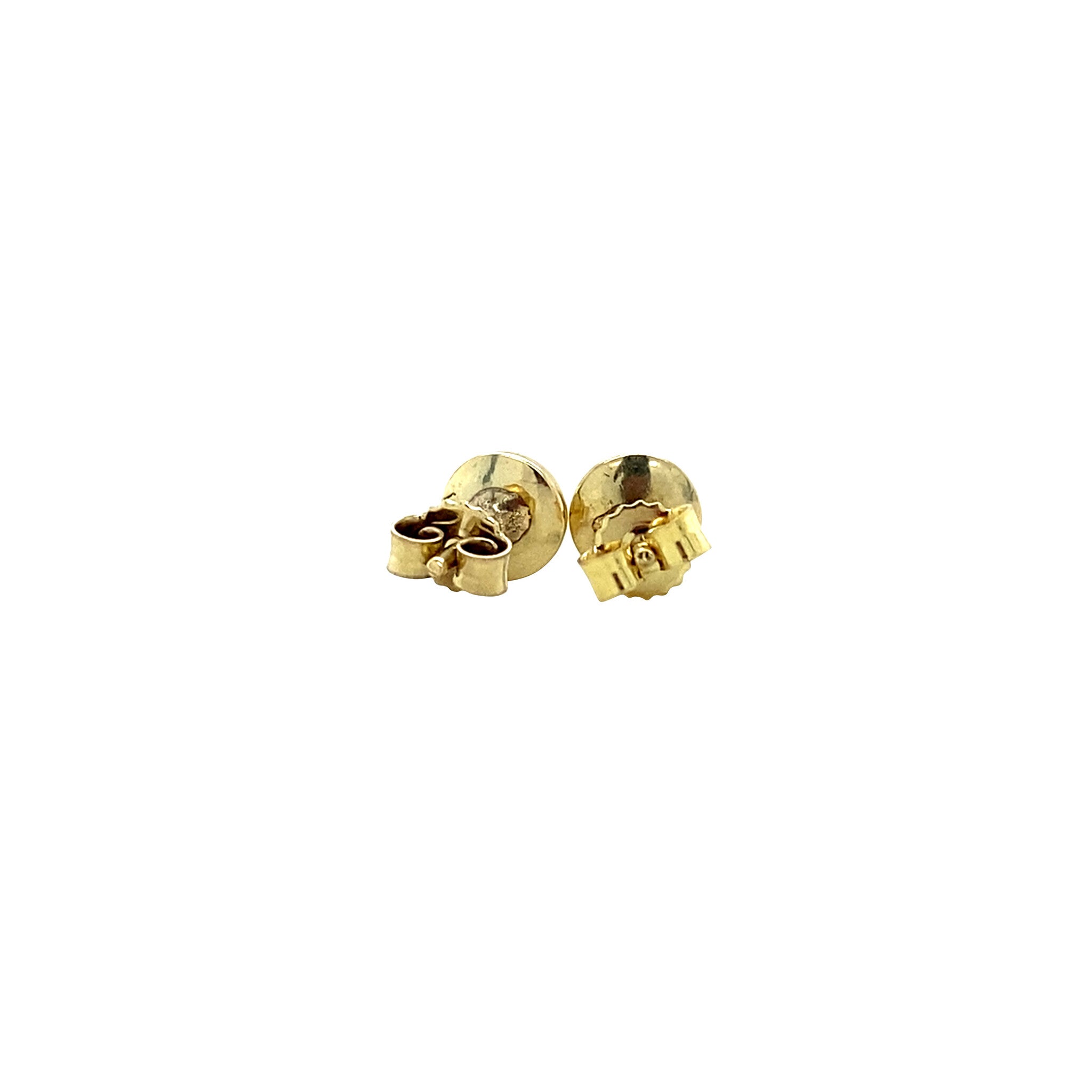 Gold vintage smooth ear studs 14 krt