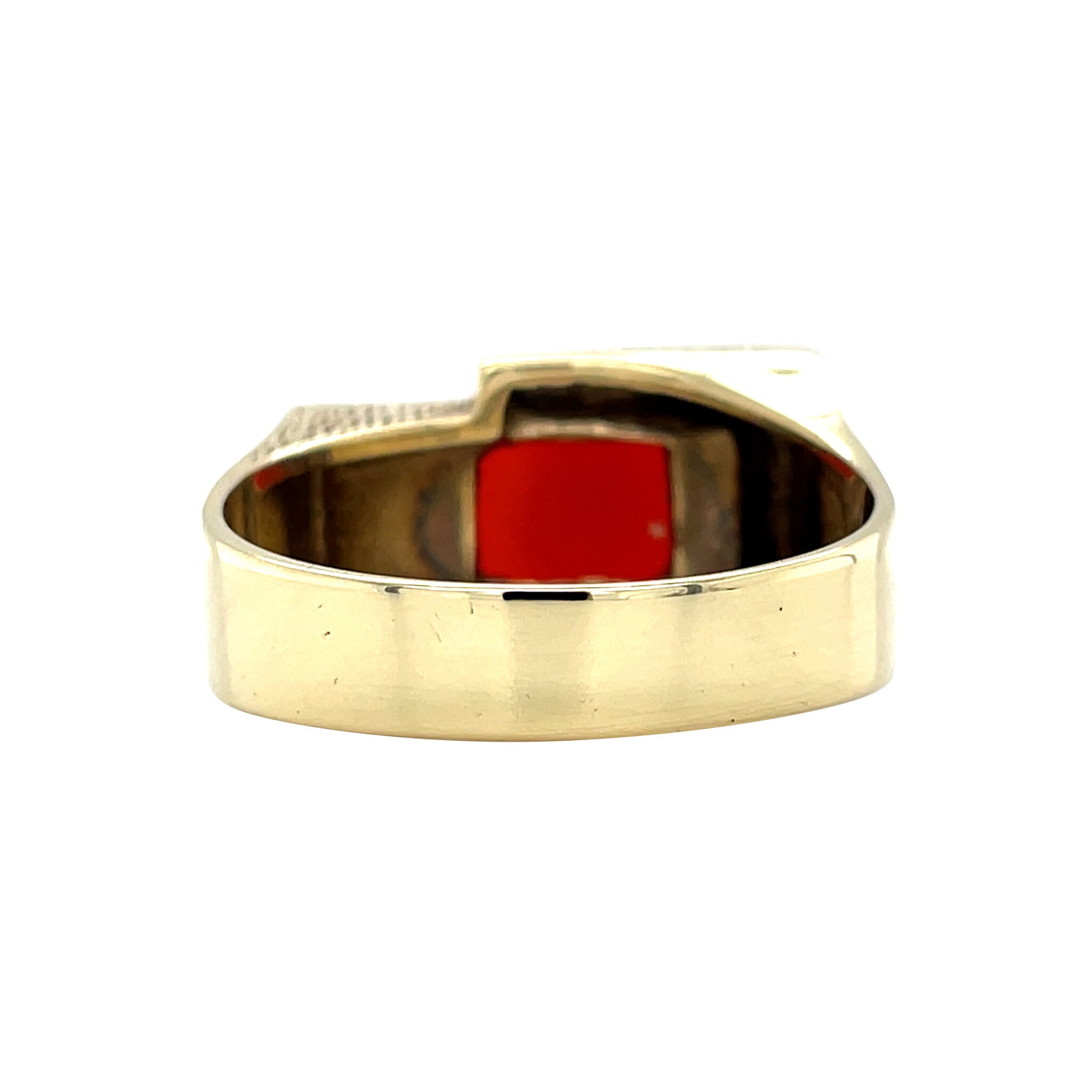 Gouden vintage zegelring met carneool 14 krt
