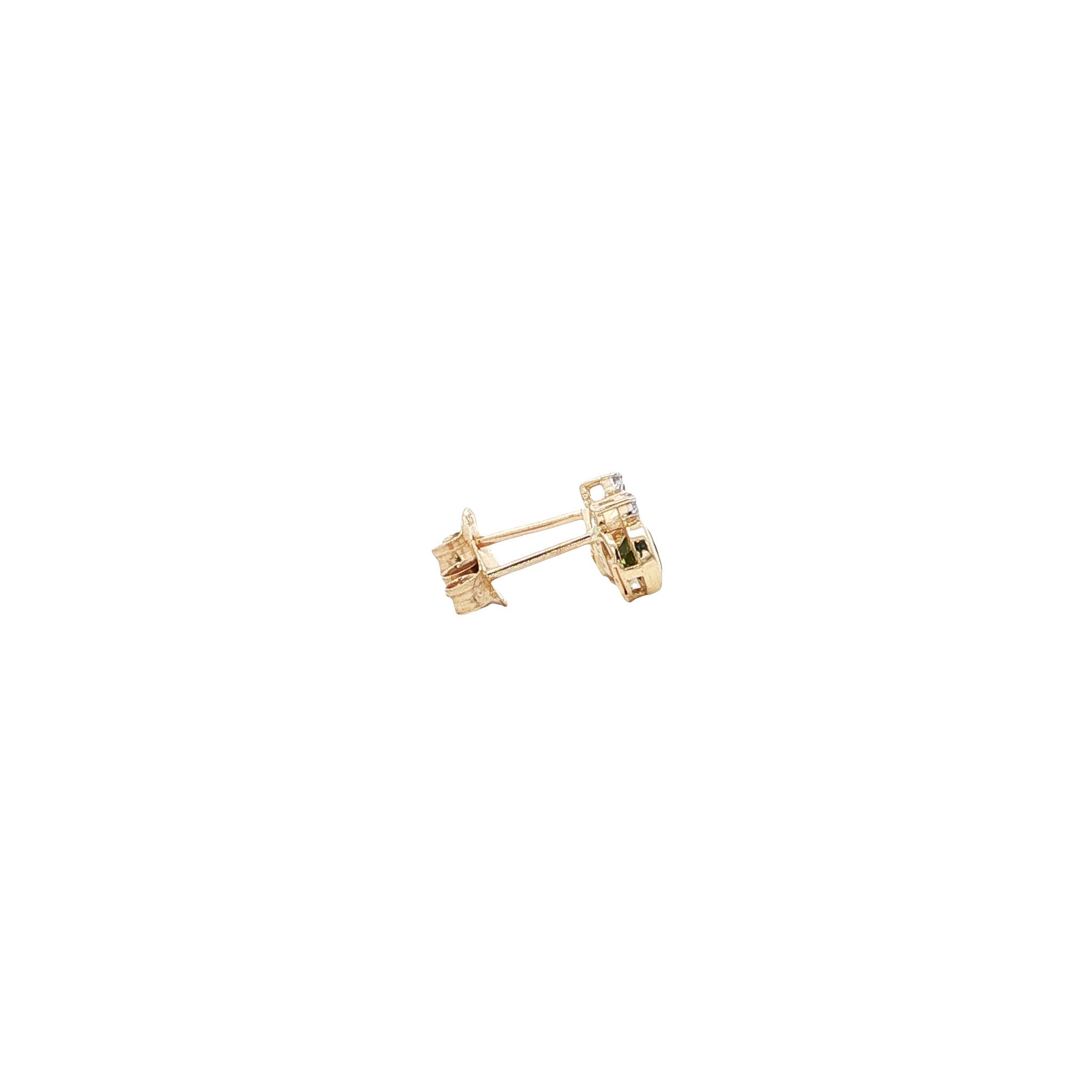 Oorbellen met peridoot en diamant 9 kt