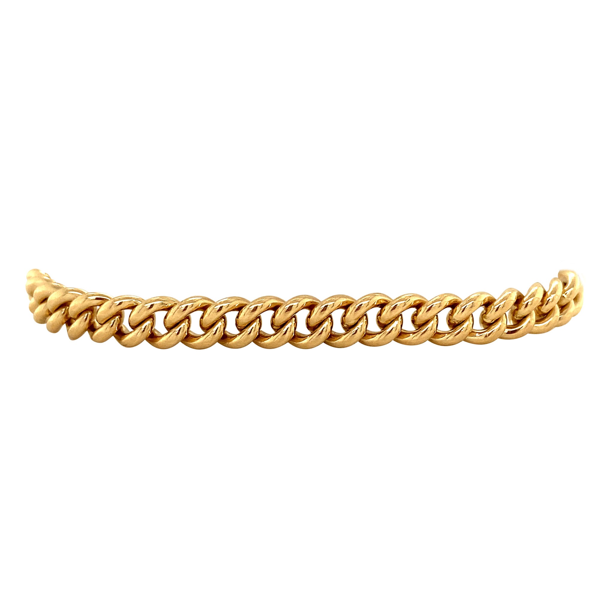 Gold bracelet gourmet 19 cm 14 krt