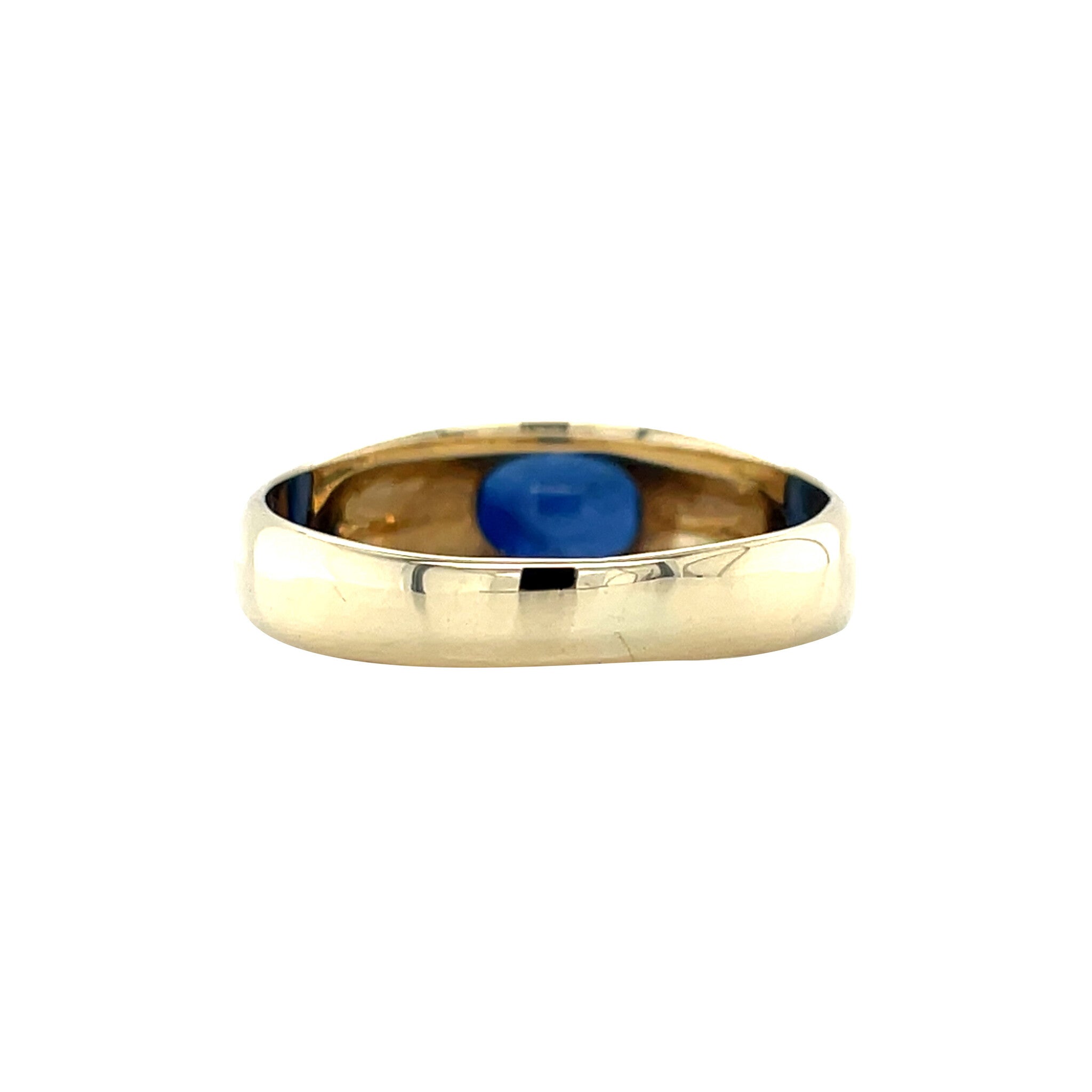 Gouden vintage ring met saffier 14 krt