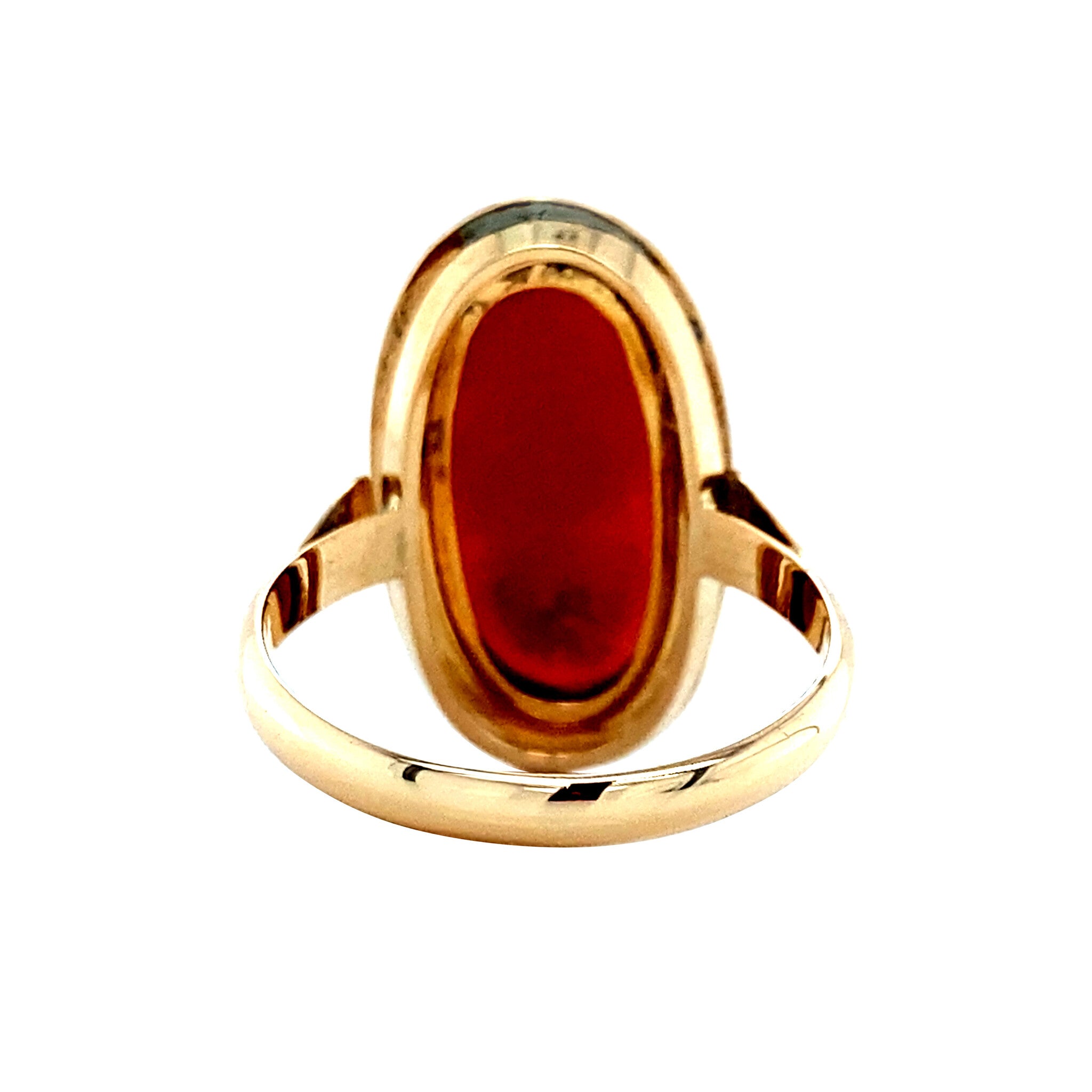 Gouden ring met camee 14 krt
