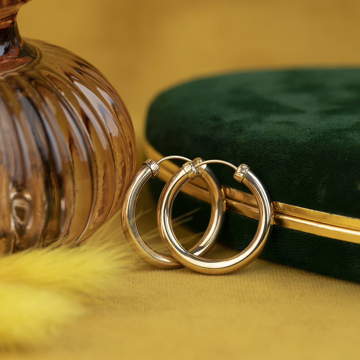 Smooth hoop earrings 9 ct