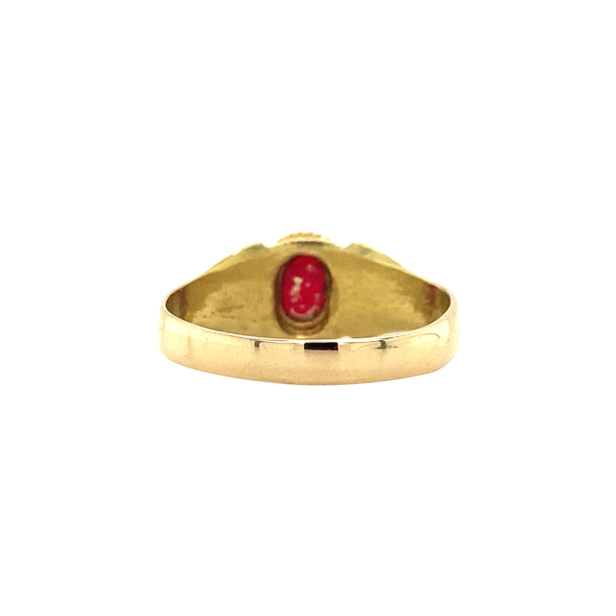 18 kt gold ring with pink gemstone