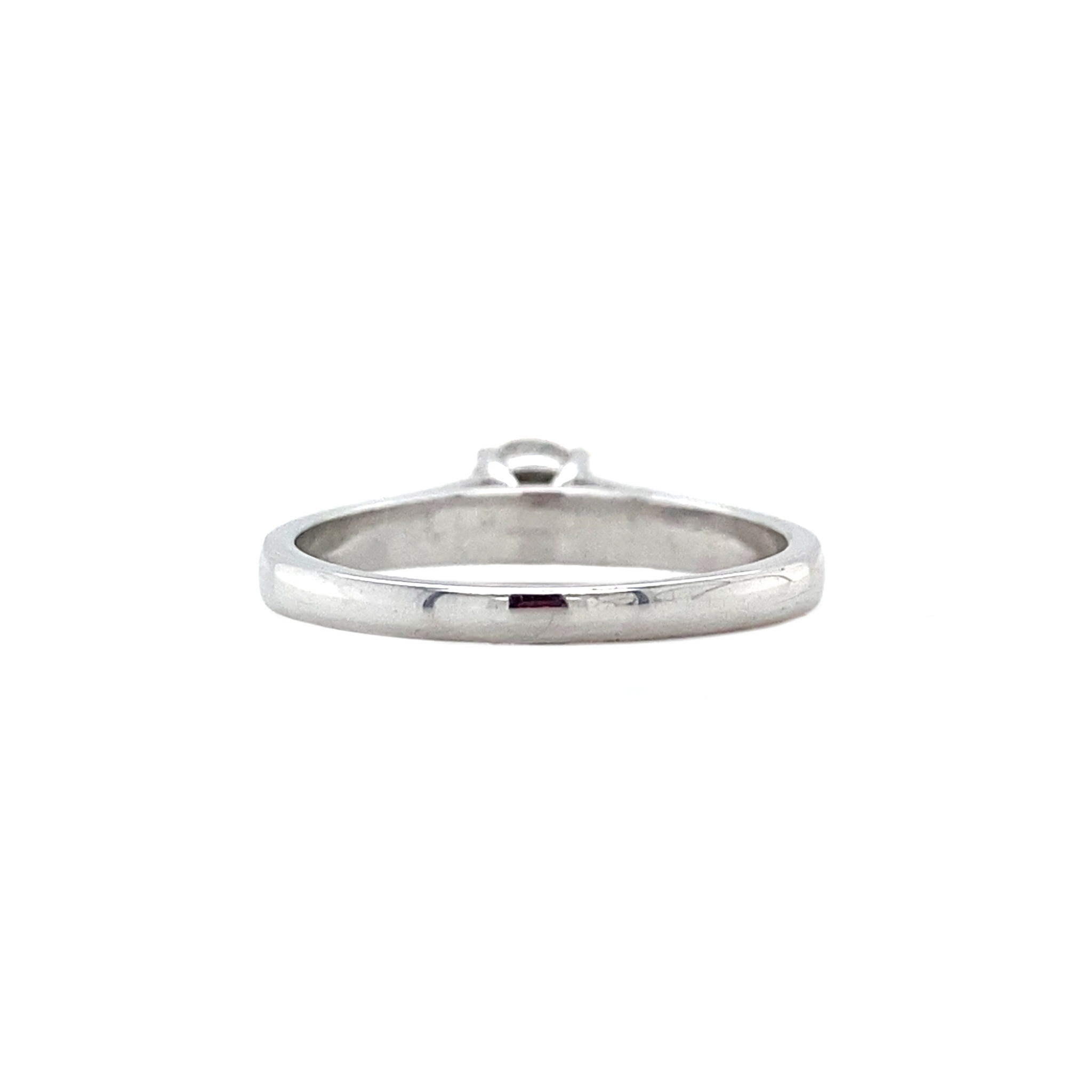 Witgouden vintage solitair ring met diamant 14 krt