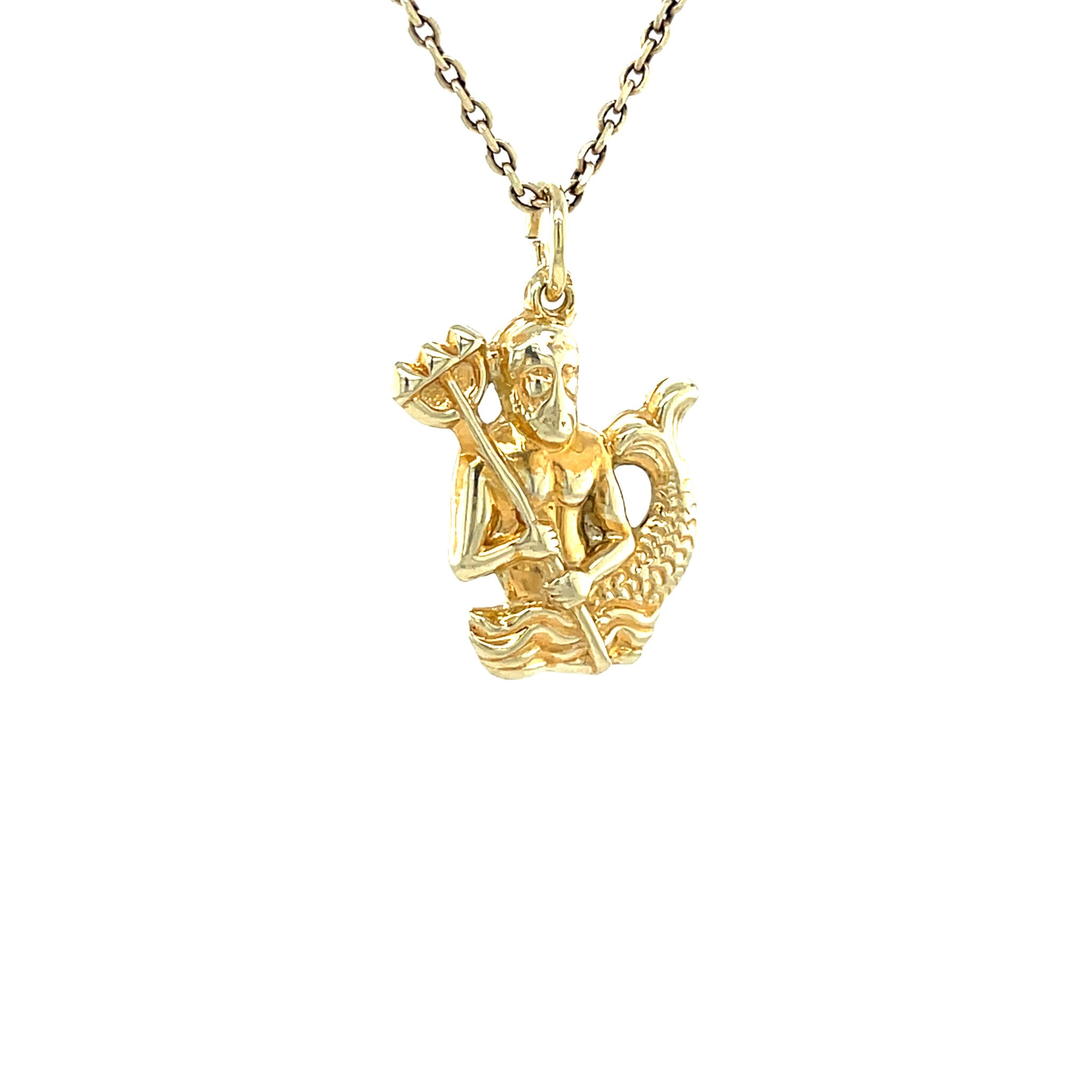 Vintage 14 kt gold Neptune pendant
