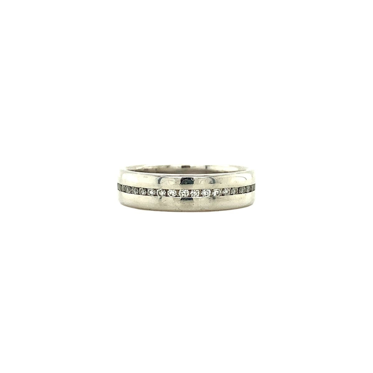 Witgouden alliance ring met diamant 14 krt