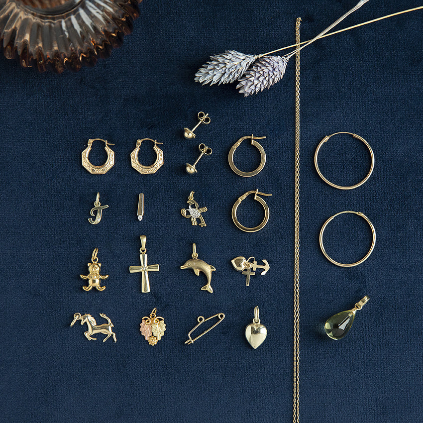 Gouden vintage dolfijn hanger 14 krt