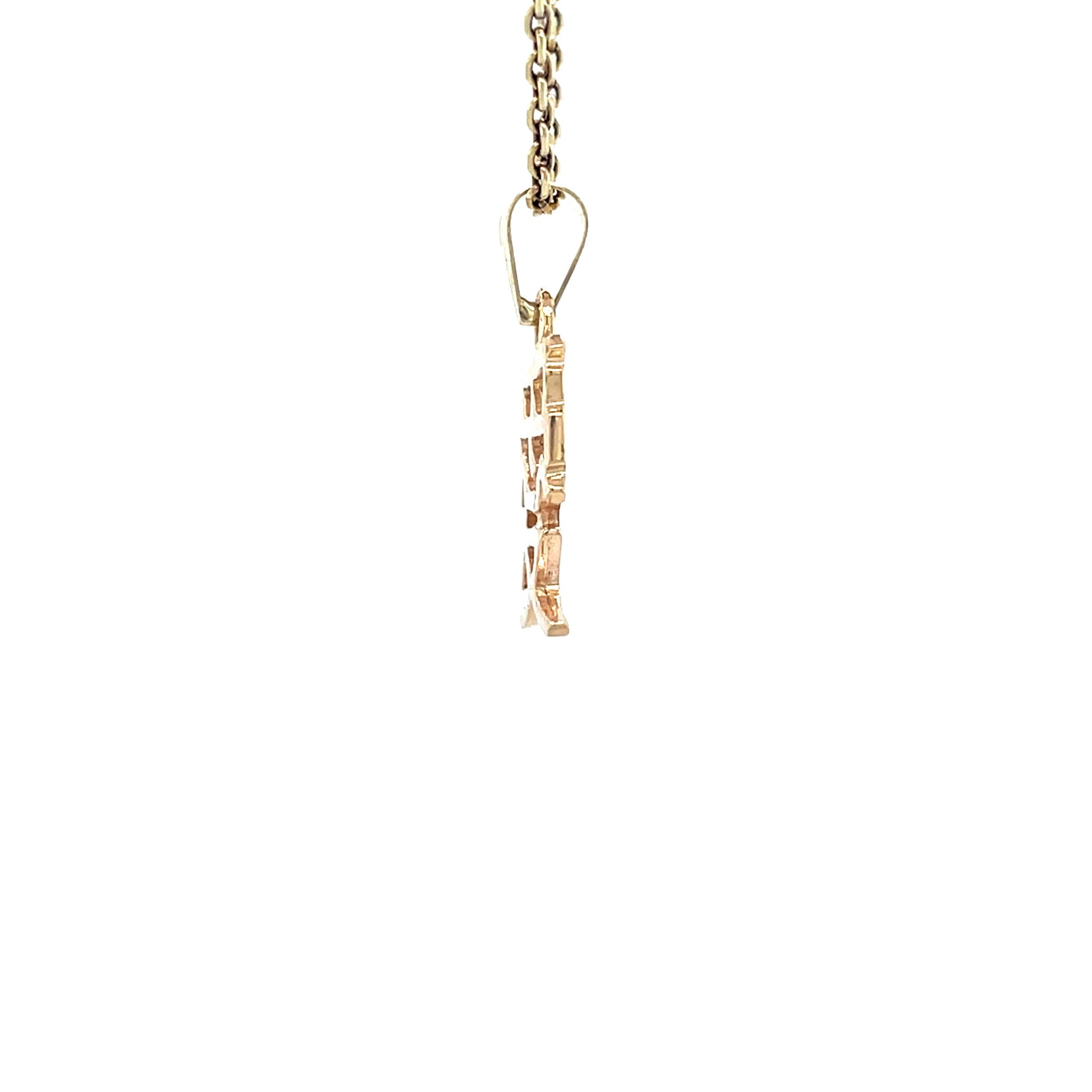 Gouden vintage Chinees symbool liefde hanger 14 krt