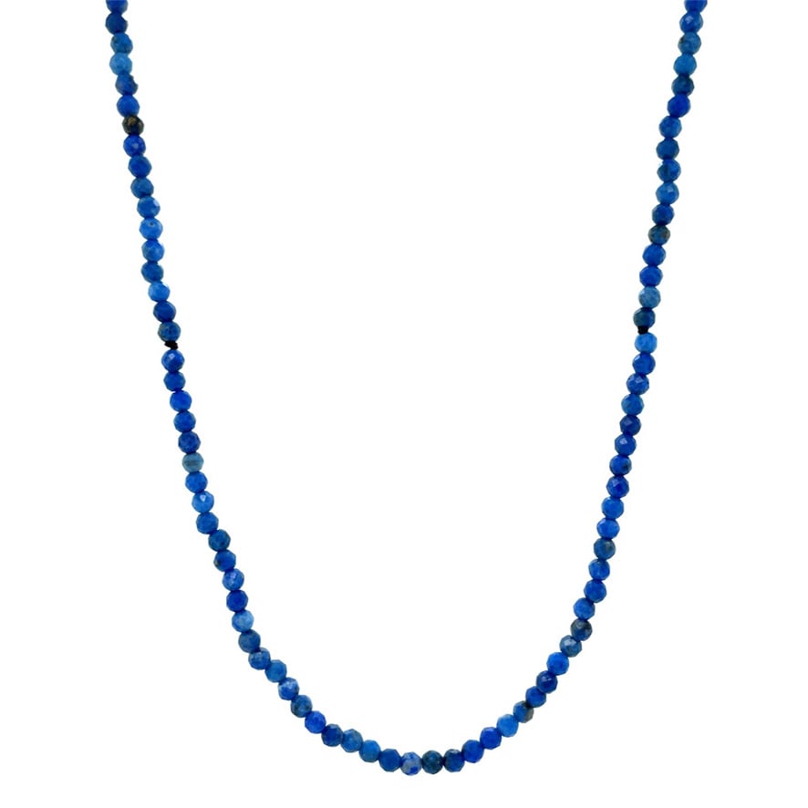 Vintage lapis lazuli collier met gouden sluiting 14 kt